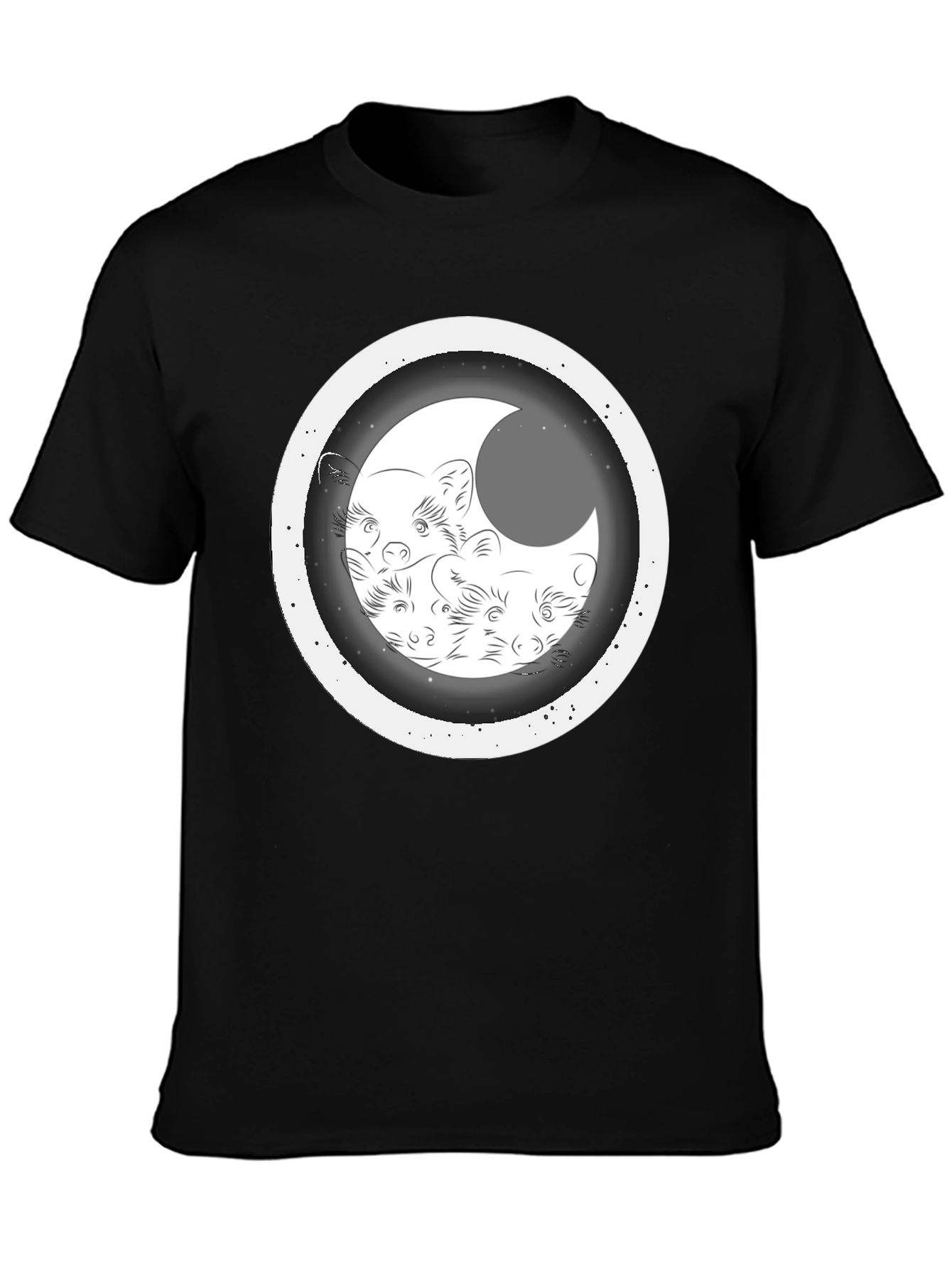 Black Moon Weasel Graphic T-Shirt view 3
