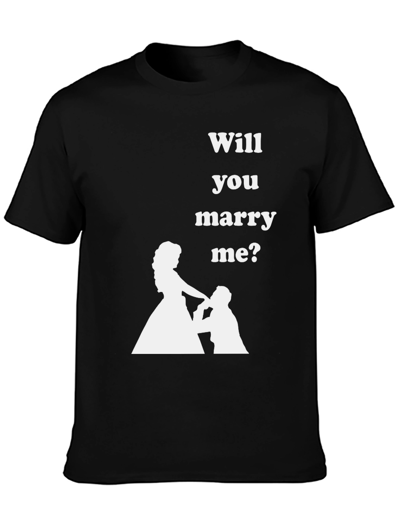 Black Marry Me Graphic Tee - Proposal T-Shirt view 3
