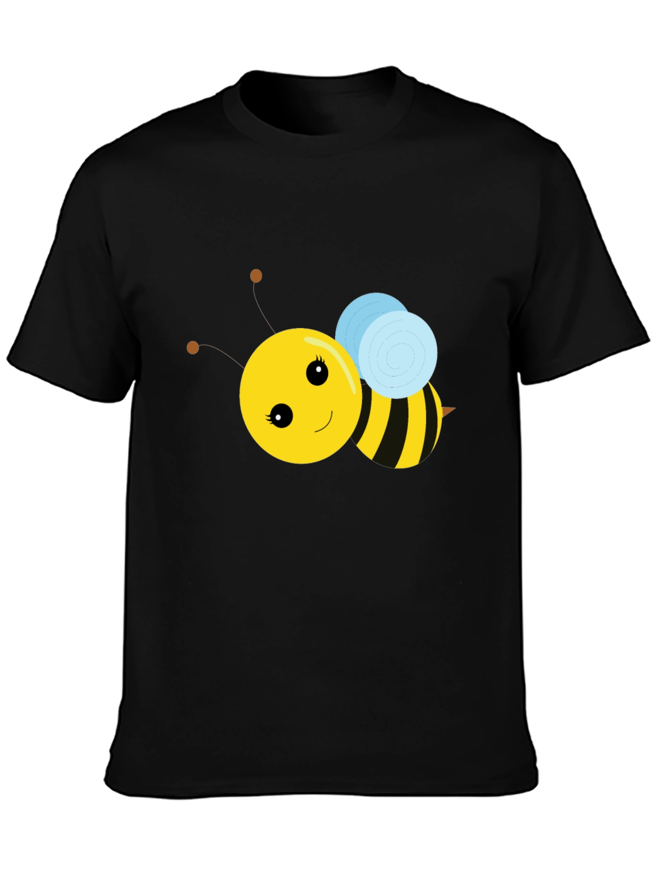 Black Cute Bee Graphic T-Shirt - Black view 3
