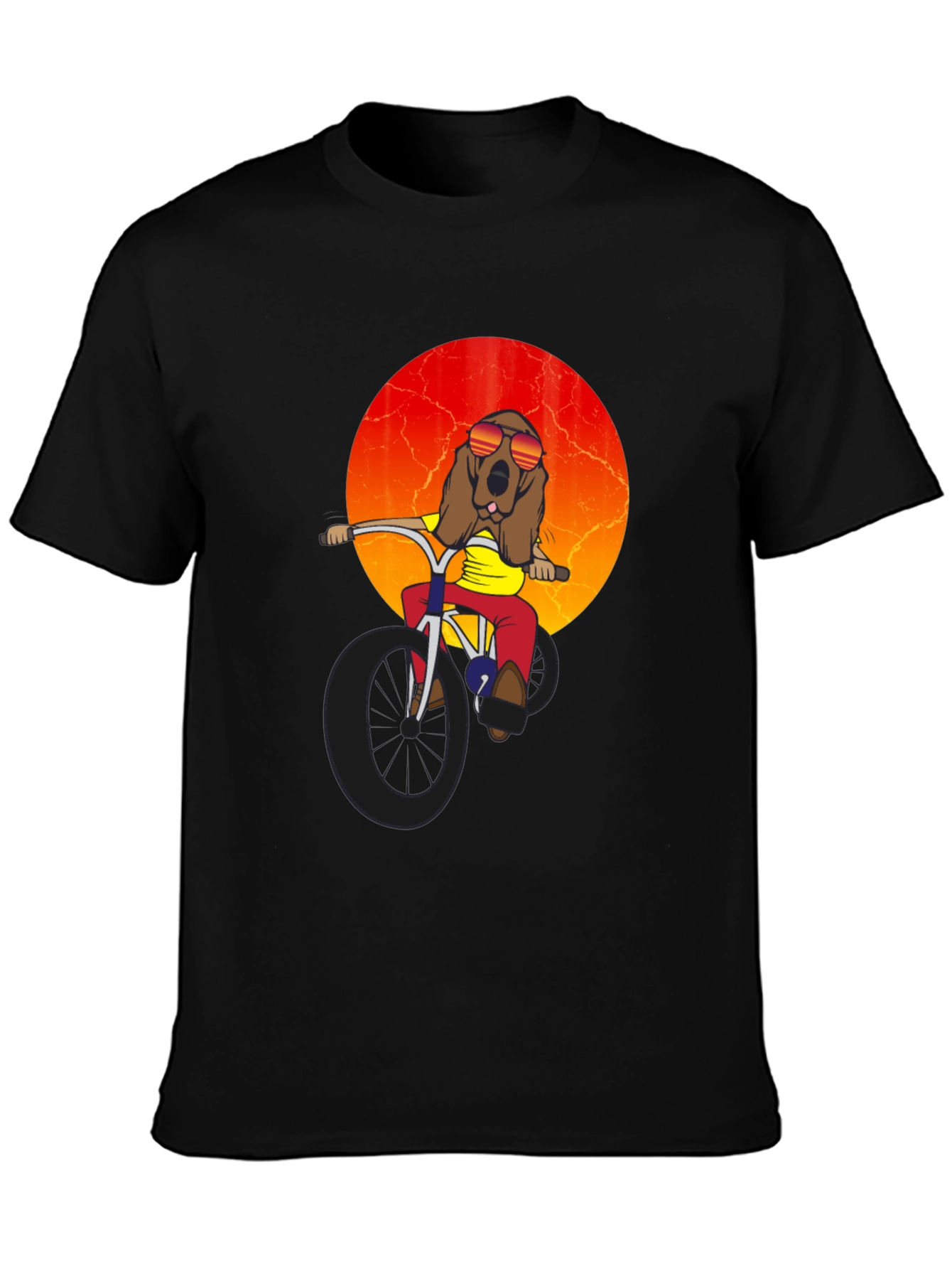 Black Dog on Bike Graphic Tee view 3