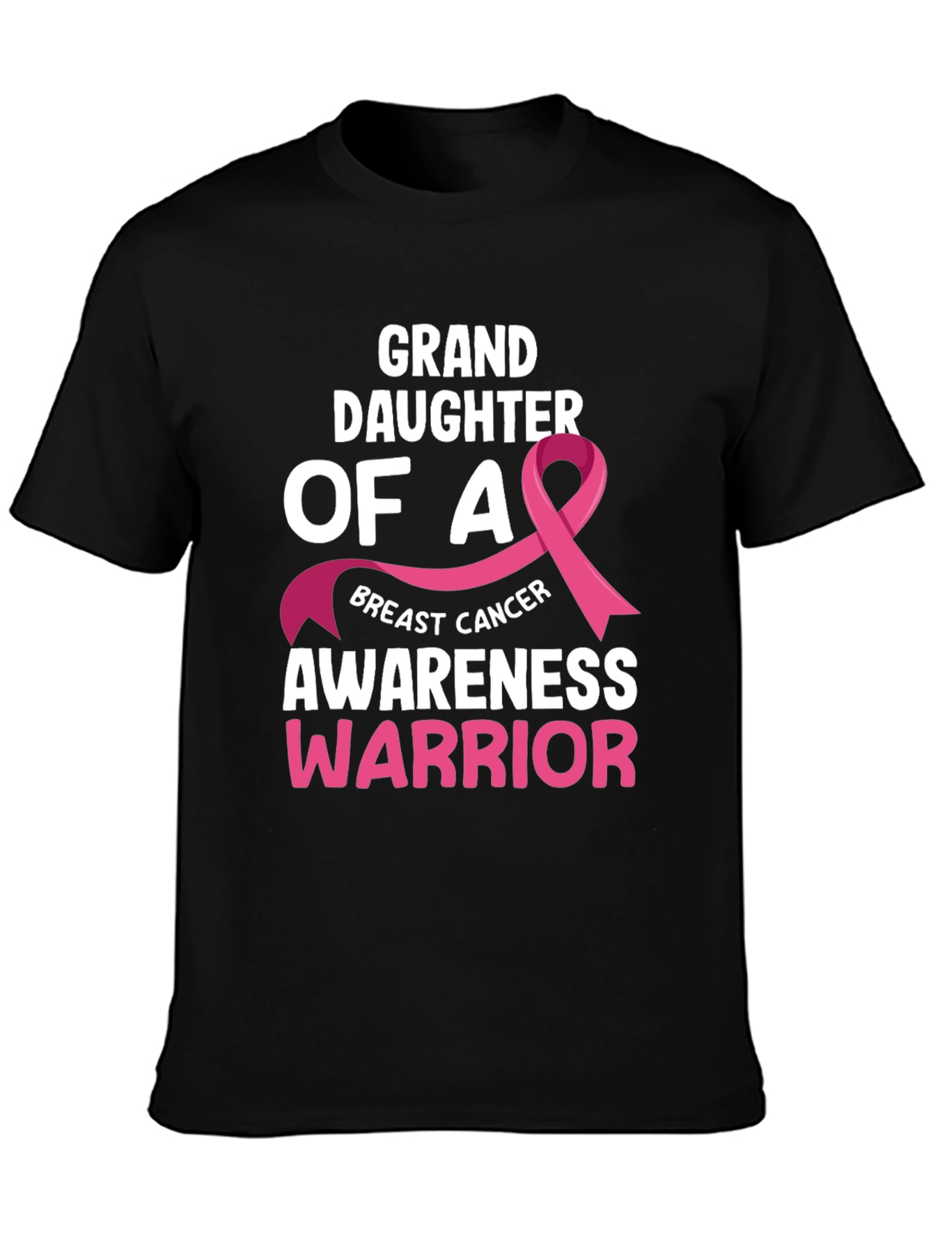 Black Granddaughter Breast Cancer Awareness Warrior T-Shirt view 3