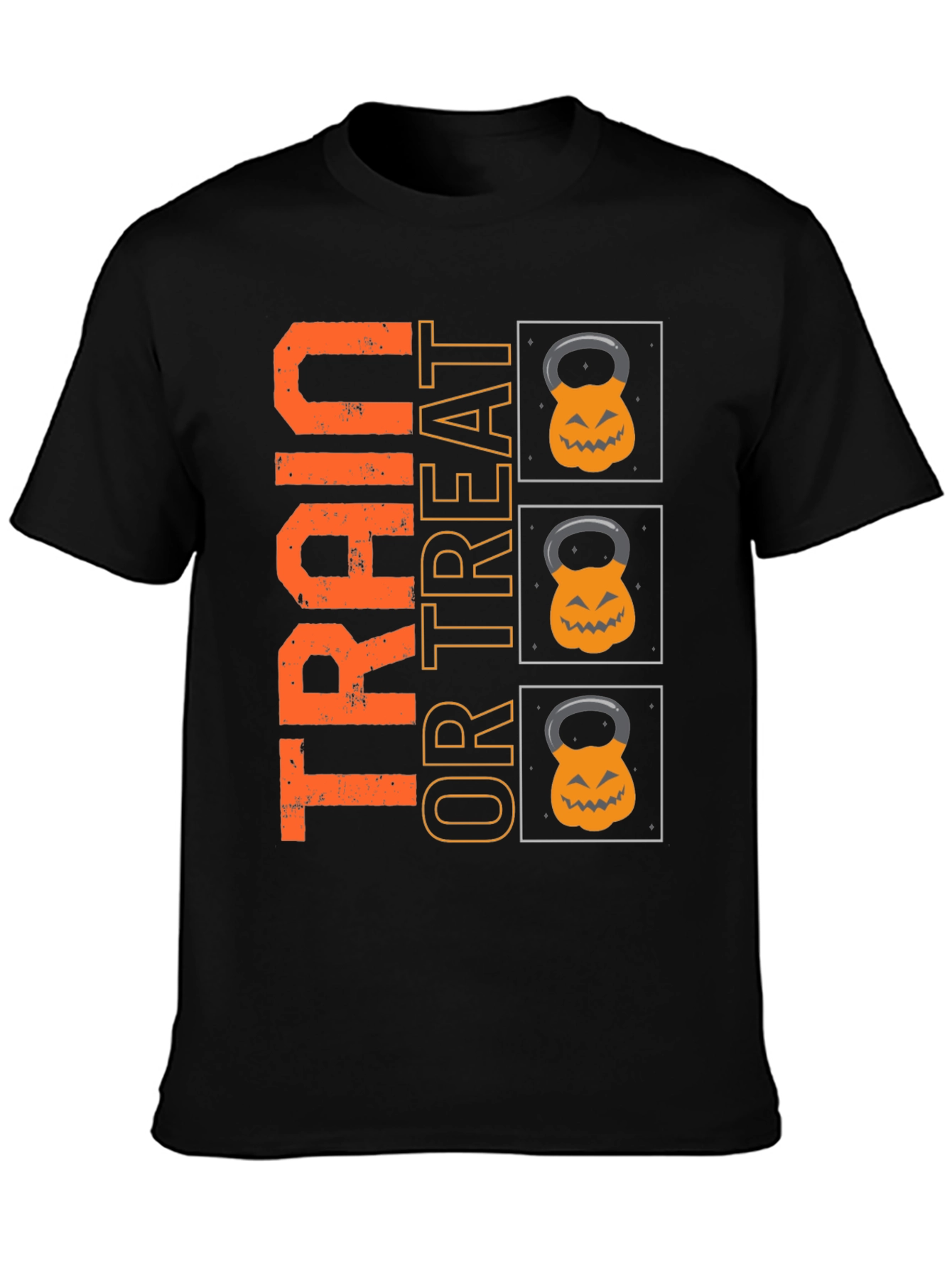 Black Train or Treat Halloween Gym T-Shirt view 3