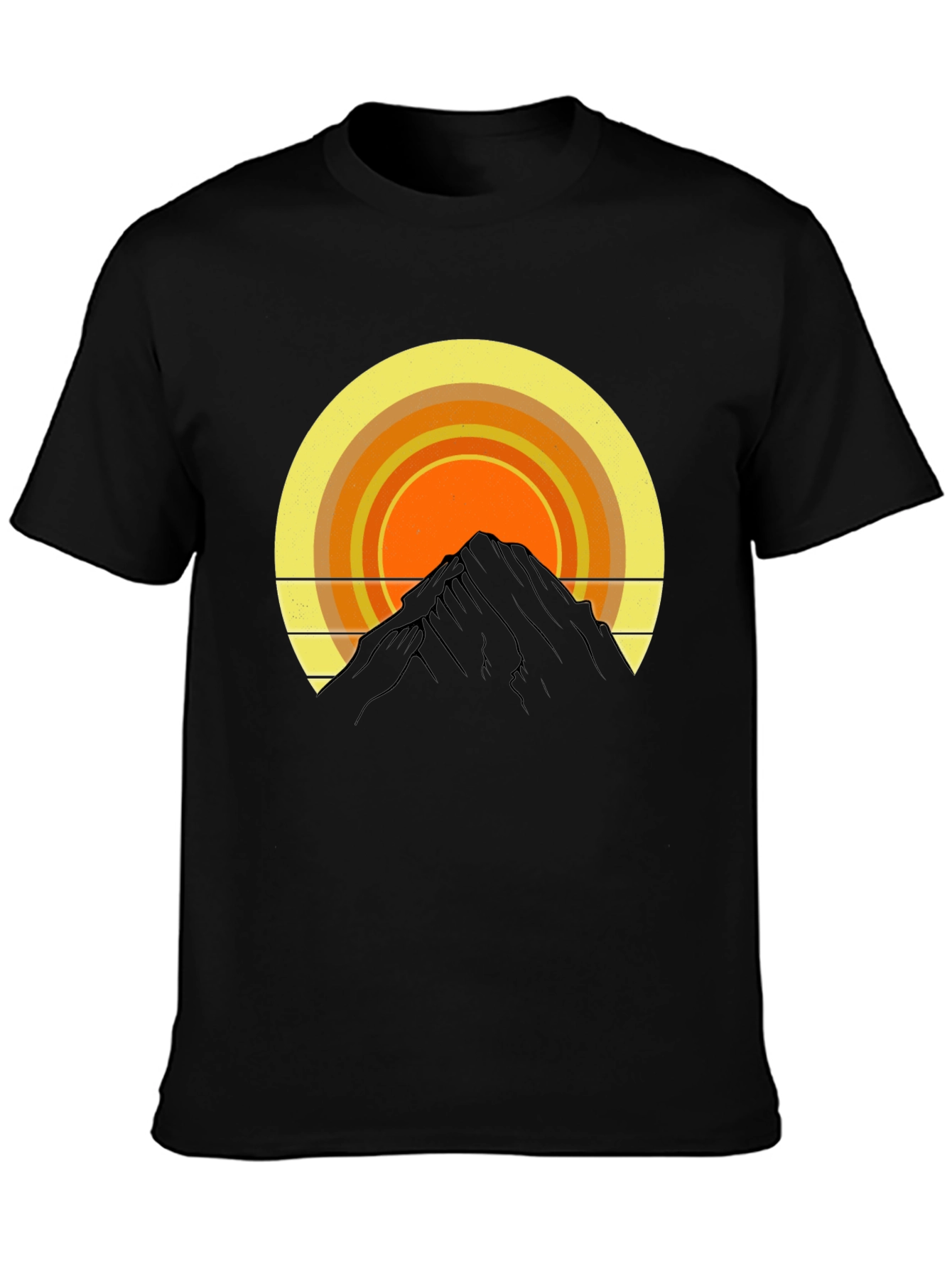 Black Mountain Sunset Graphic Tee - Retro Style view 3