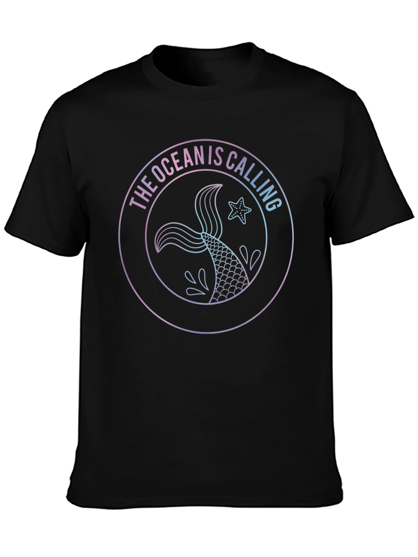Black Ocean Is Calling Black Graphic Tee view 3