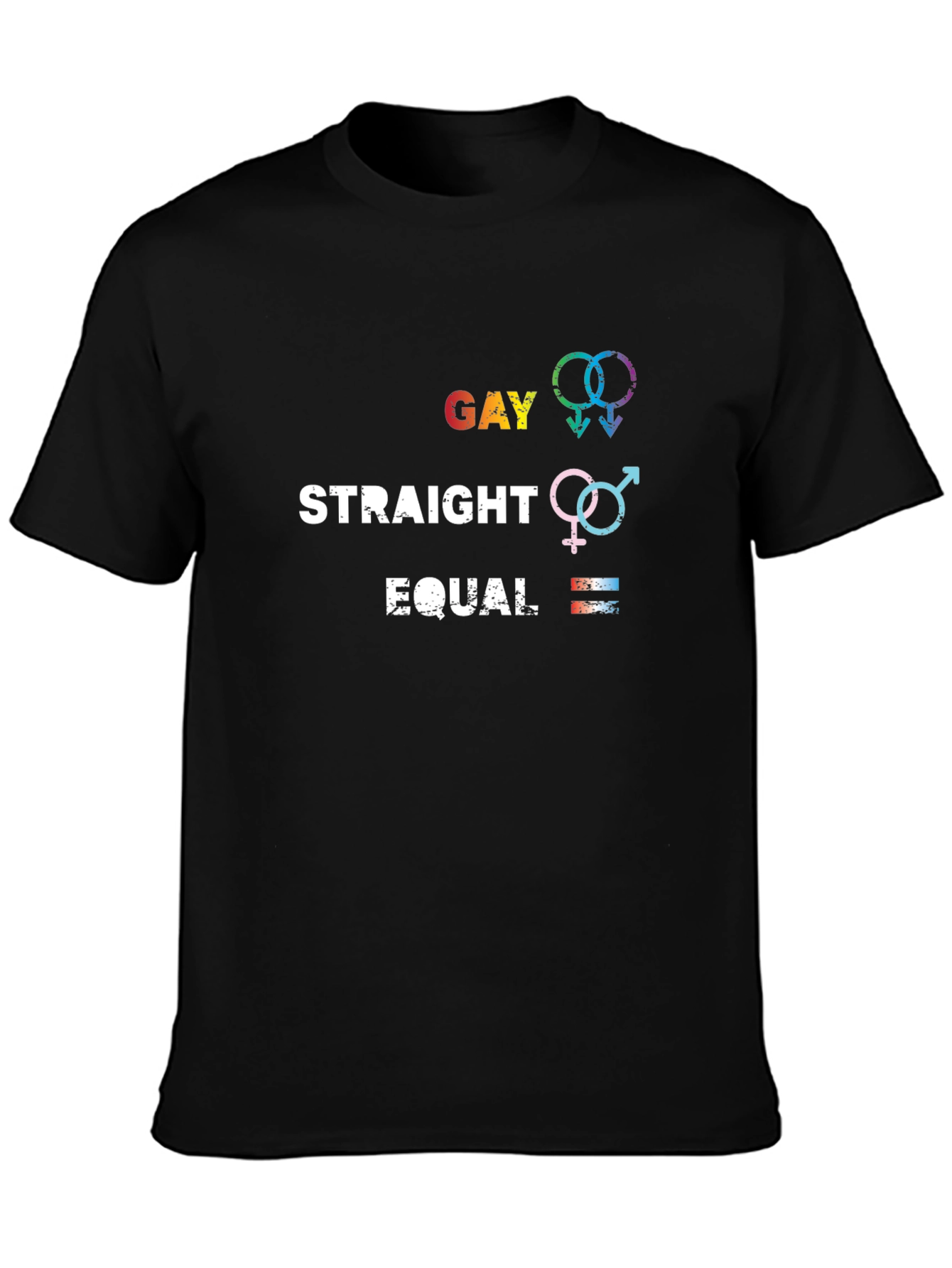 Gay Straight Equal Graphic Tee - Pride Equality T-Shirt - 3