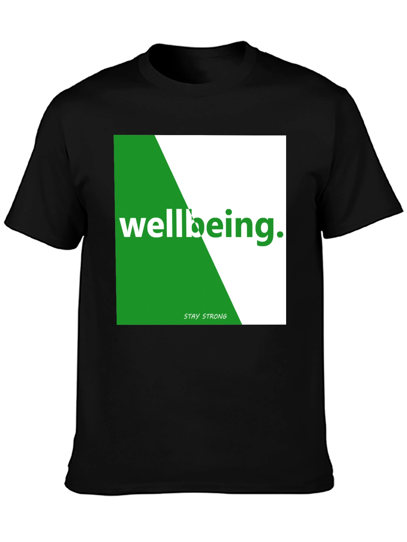 Black Wellbeing Graphic Print Crew Neck T-Shirt view 3