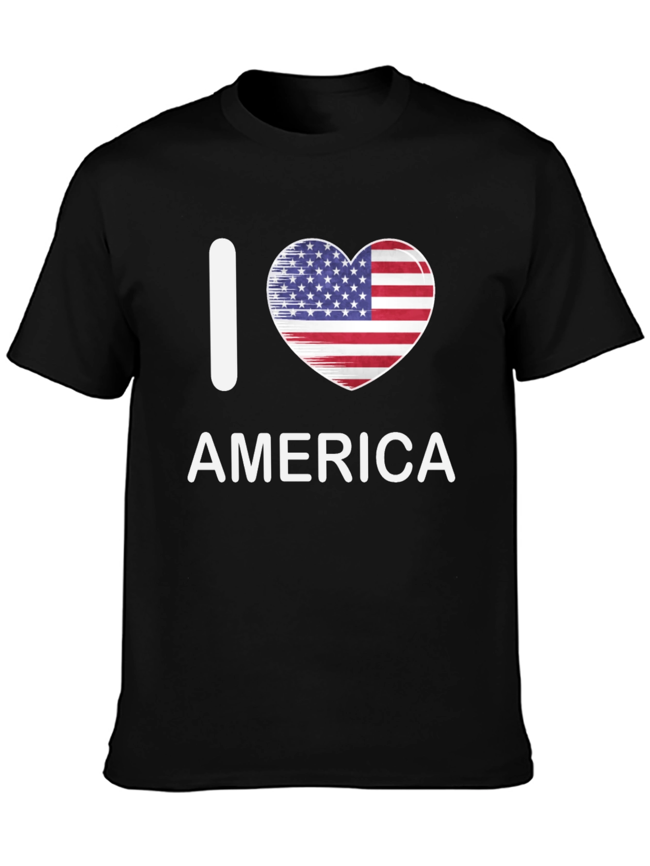Black I Love America T-Shirt Patriotic Heart Tee view 3