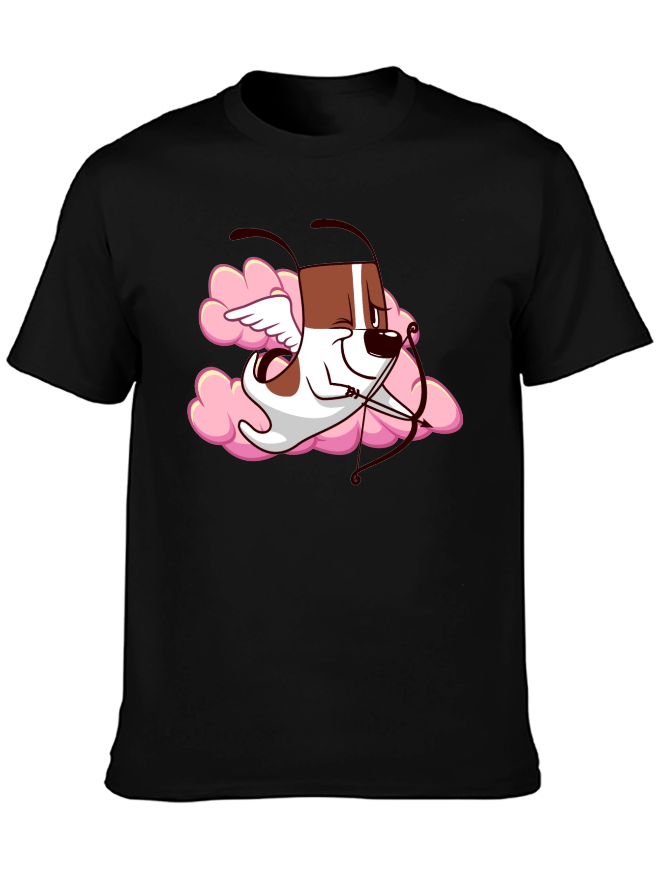 Black Cupid Dog Graphic T-Shirt - Black view 3