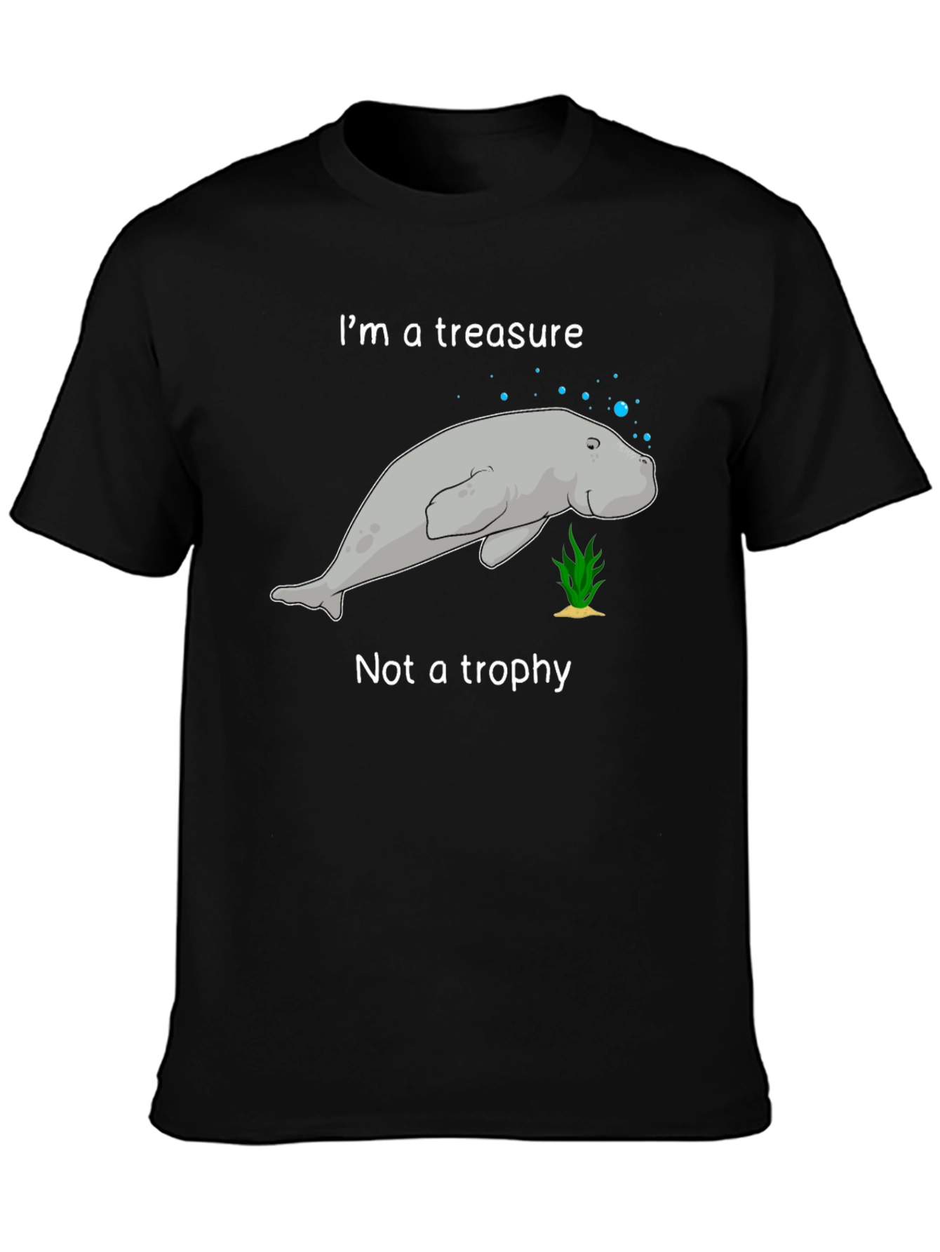 Black Manatee Treasure T-Shirt - Save the Manatees! view 3
