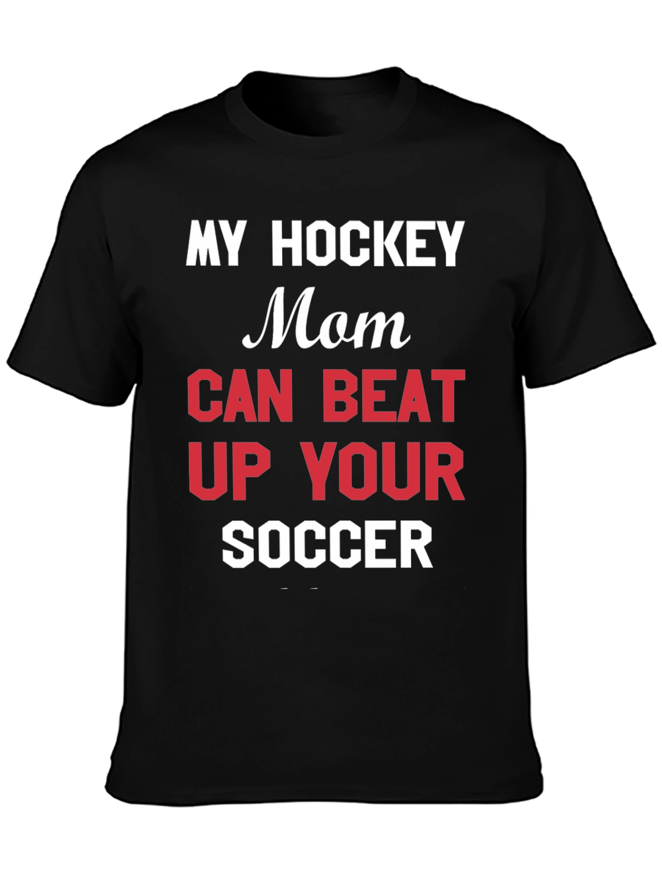 Black My Hockey Mom T-Shirt - Funny Sports Tee view 3