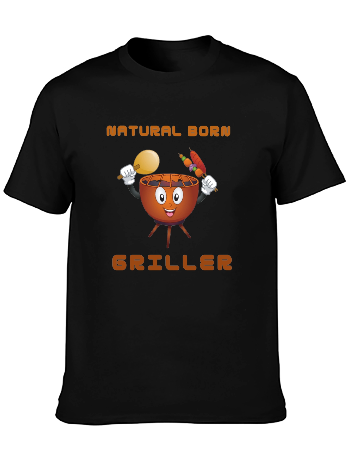 Black Natural Born Griller T-Shirt view 3