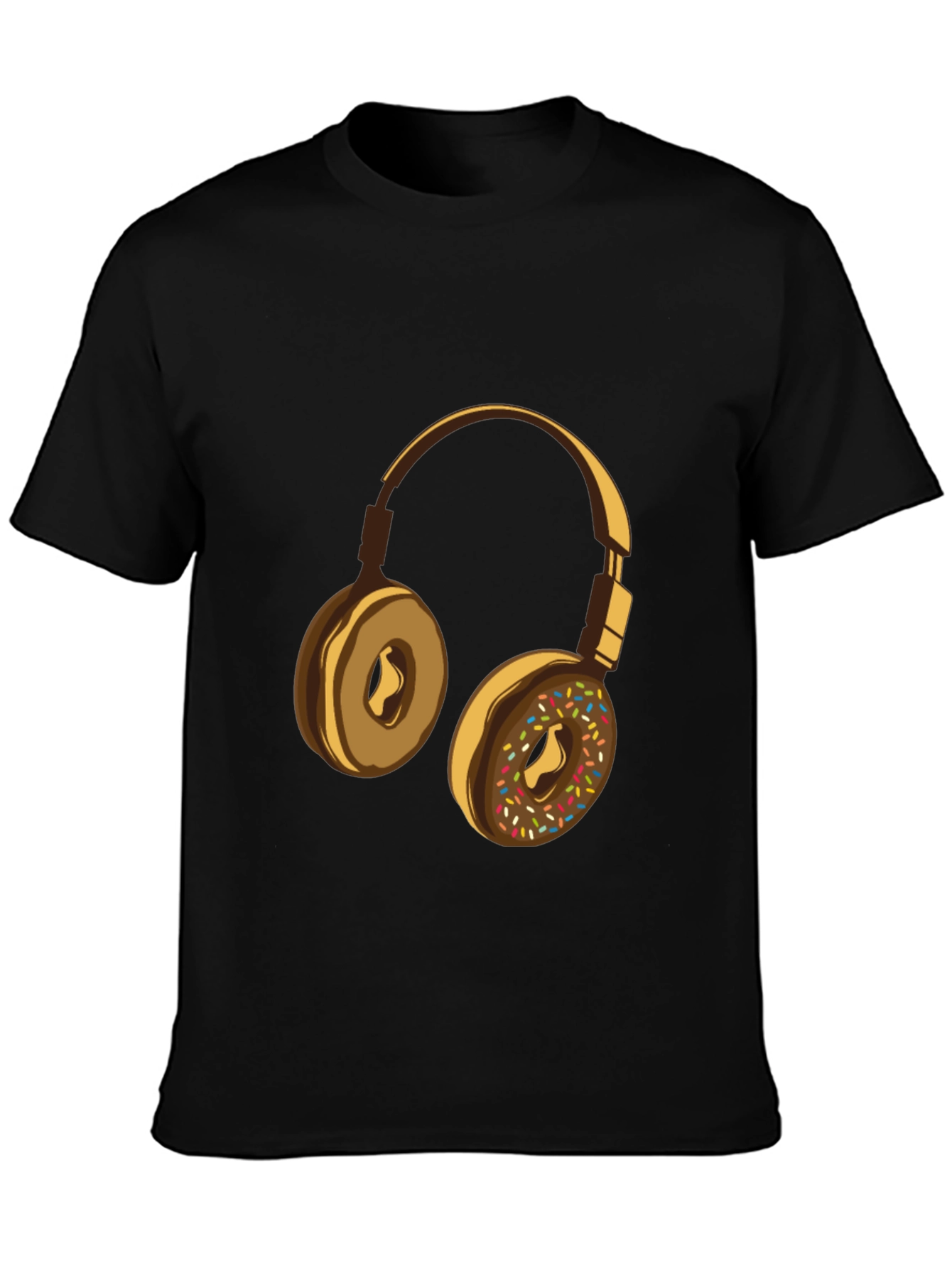 Black Donut Headphone Graphic Tee view 3