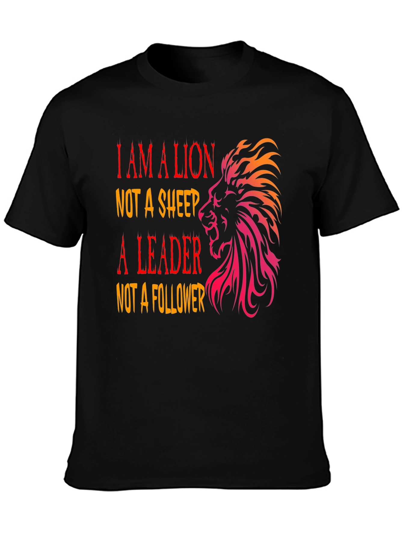 Black Lion Leader Graphic Tee - I AM A LION Black T-Shirt view 3