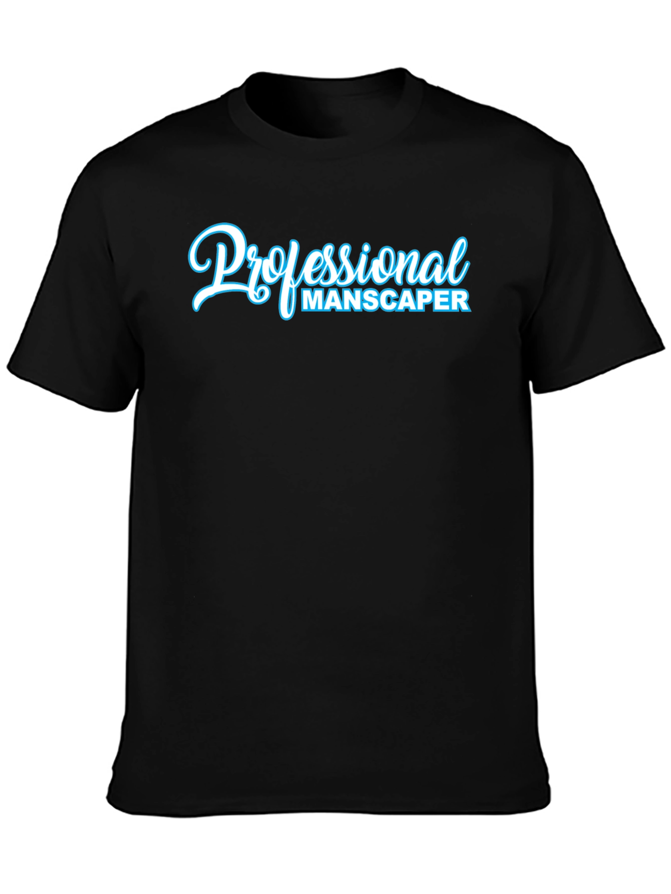 Black Professional Manscaper T-Shirt - Black Crew Neck view 3