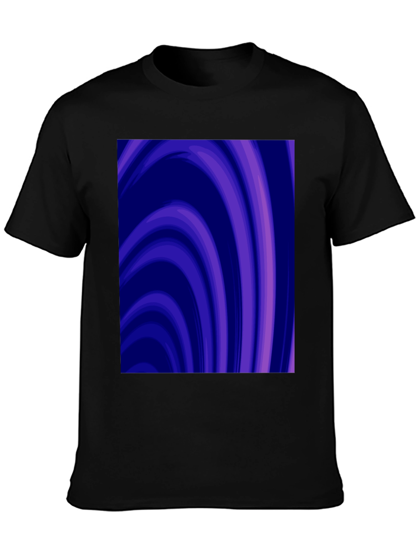 Black Abstract Purple Swirl Graphic Tee view 3