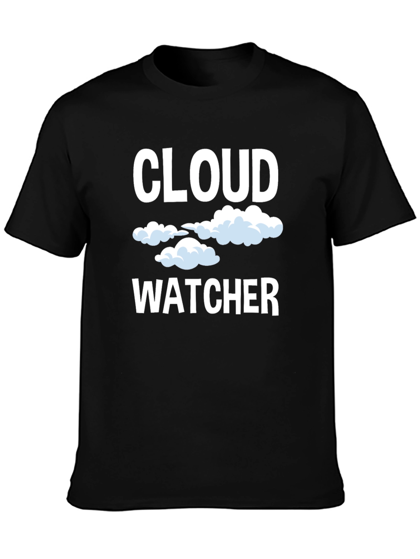 Black Cloud Watcher Graphic Tee - Black Cotton T-Shirt view 3