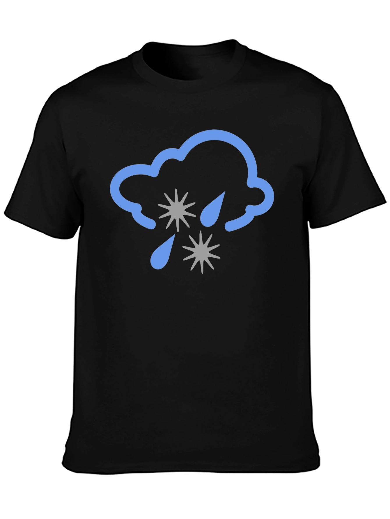 Black Cloud Hail Graphic Tee - Black Comfort Fit T-Shirt view 3