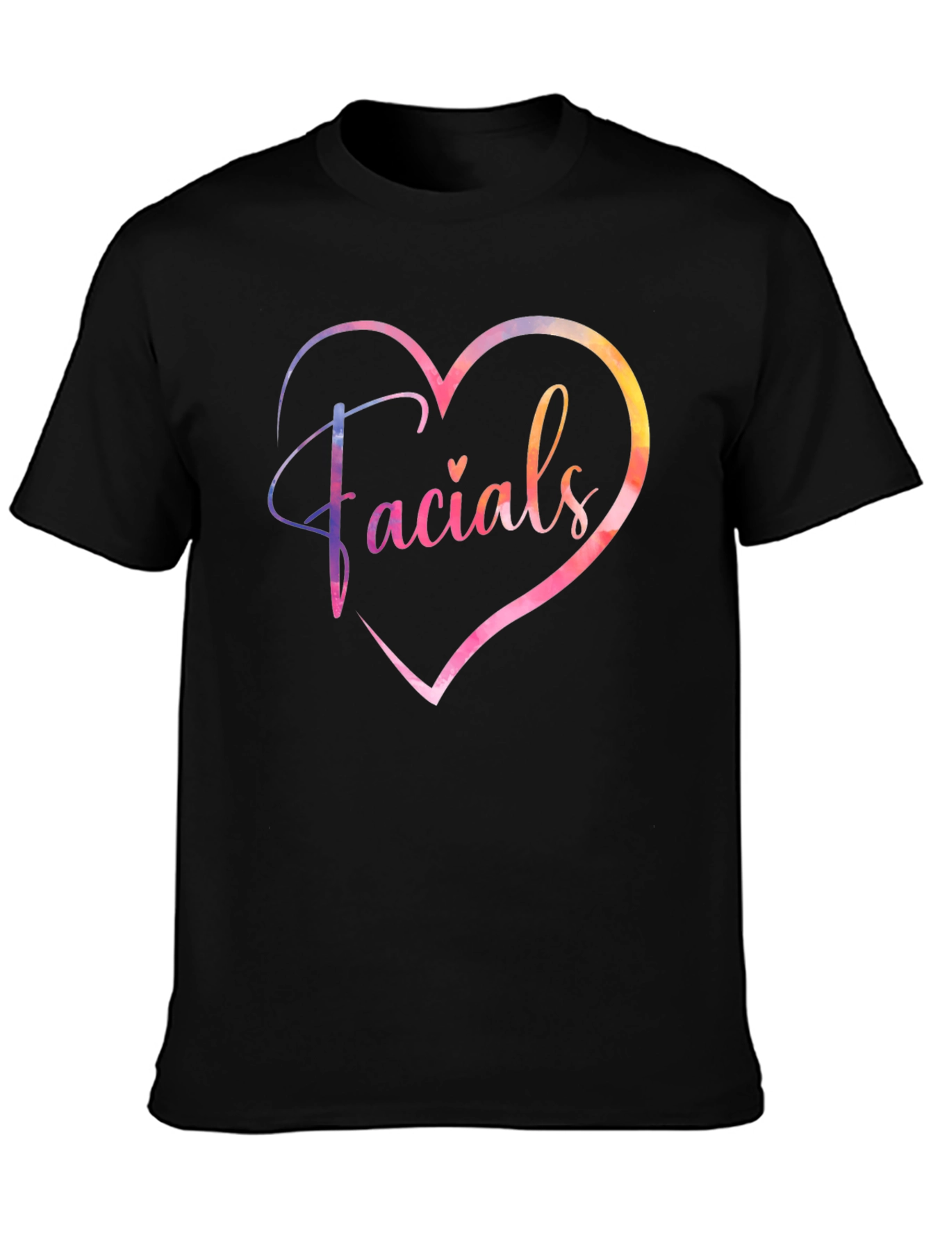 Black Facials Heart Graphic Tee - Unisex Soft Cotton T-Shirt view 3