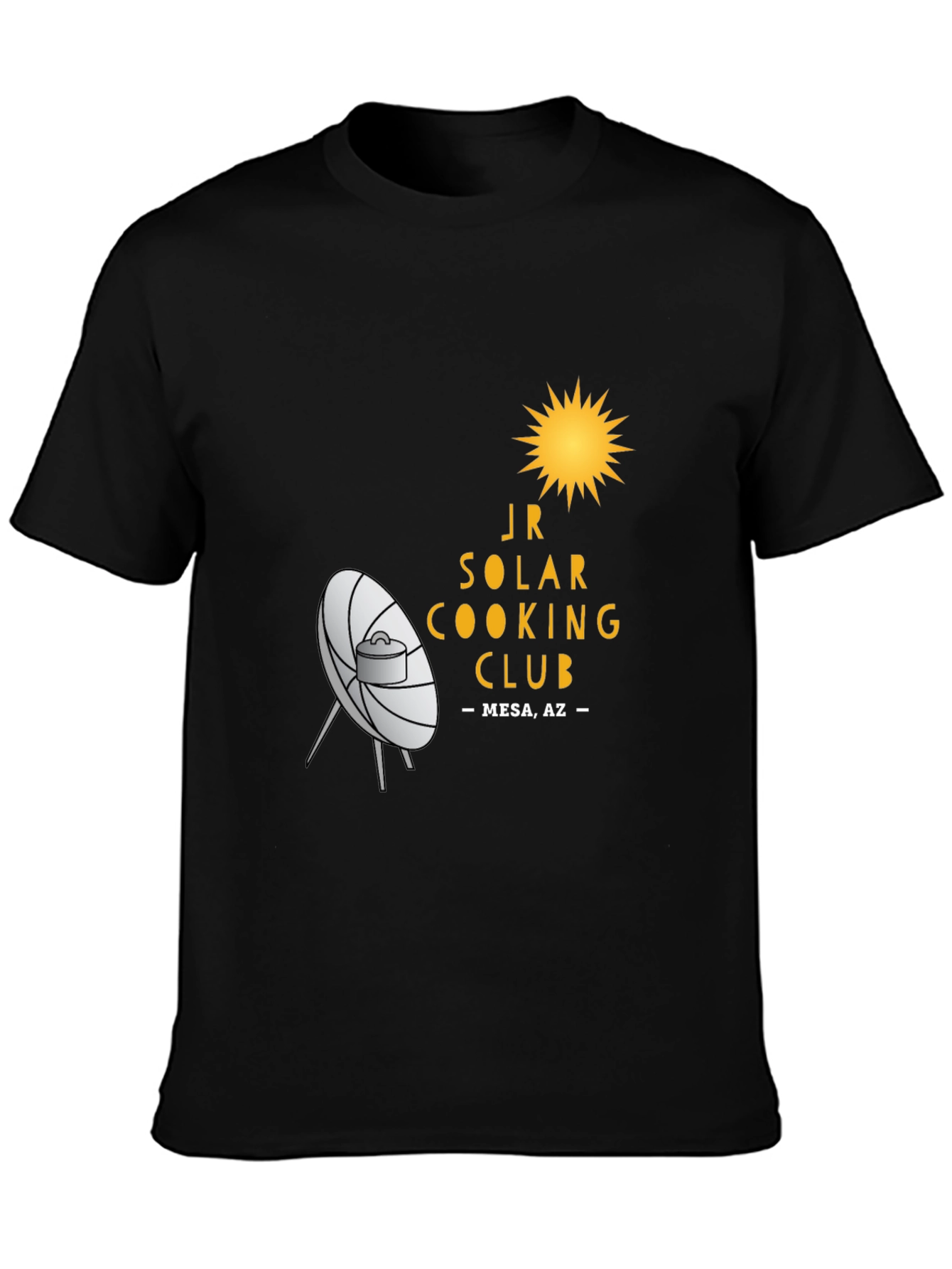 Black JR Solar Cooking Club Black T-Shirt view 3