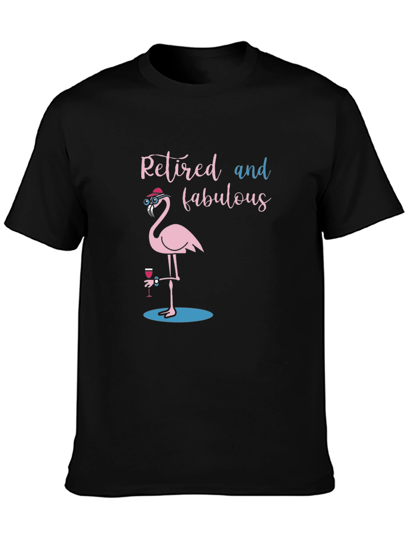 Black Retired and Fabulous Flamingo T-Shirt view 3