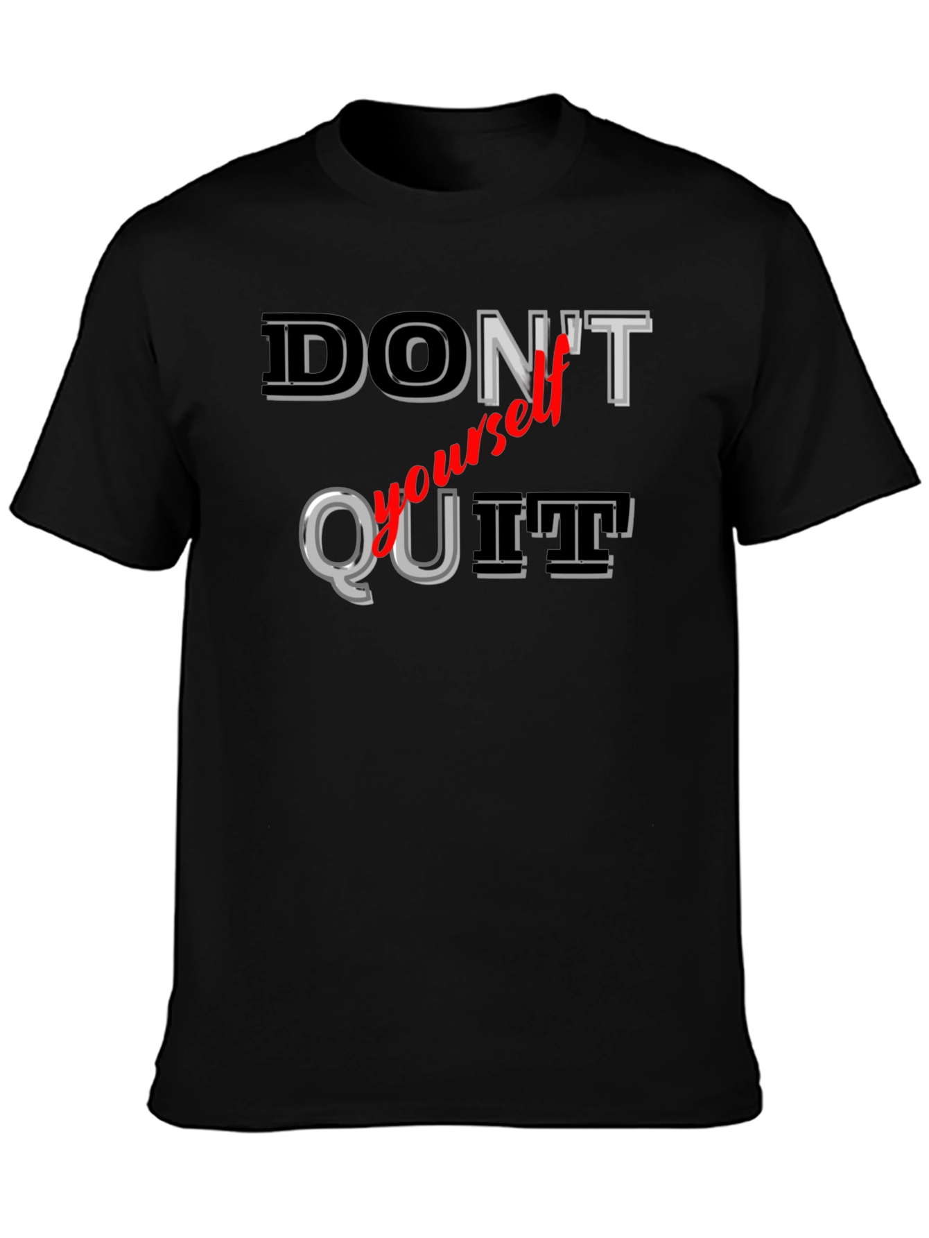 Black Don't Quit T-Shirt - Motivational Graphic Tee view 3