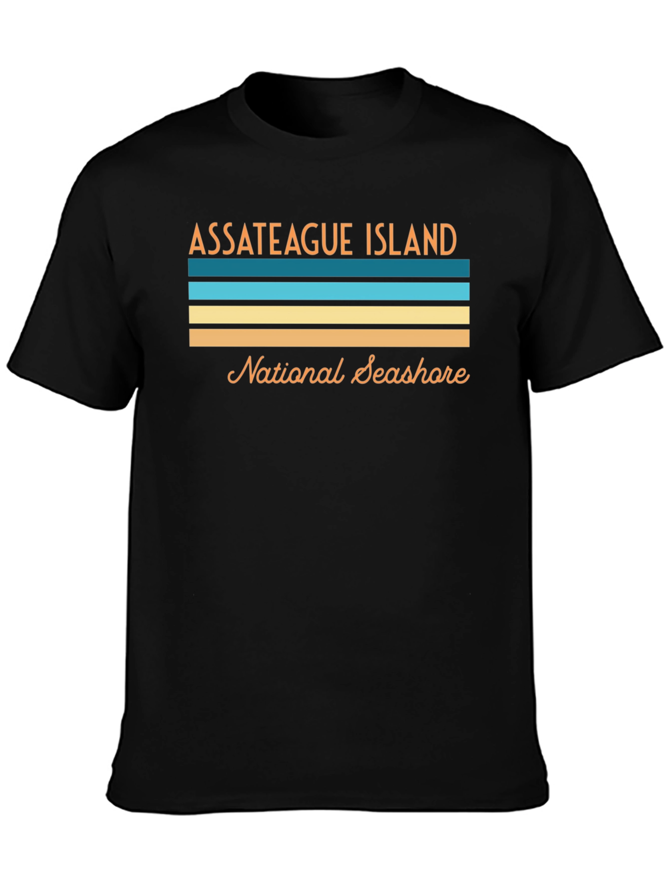 Black Assateague Island National Seashore Retro Tee view 3