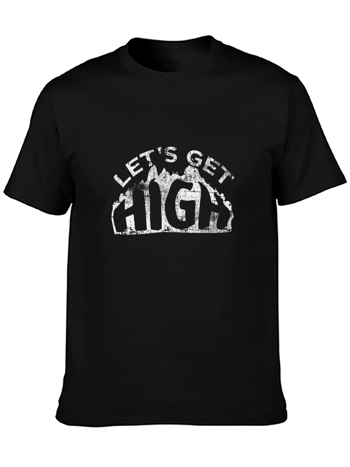 Black Let's Get High T-Shirt view 3