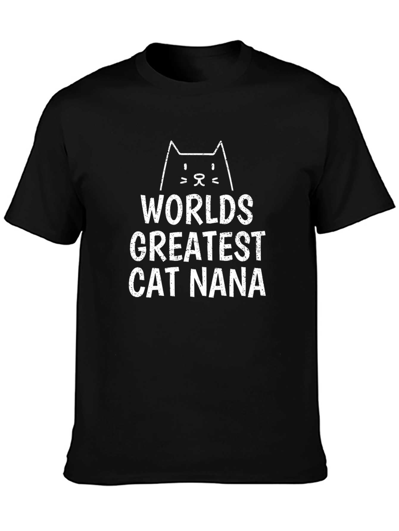 Black Worlds Greatest Cat Nana Graphic Tee - Unisex Black T-Shirt view 3