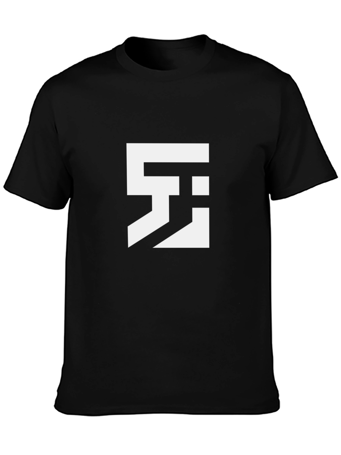 Black Modern Graphic Tee - Black view 3