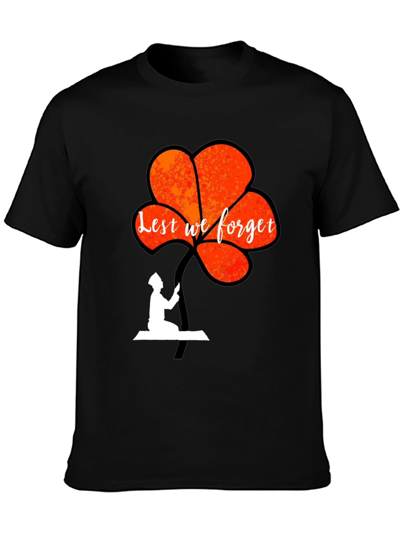 Black Lest We Forget Graphic T-Shirt view 3