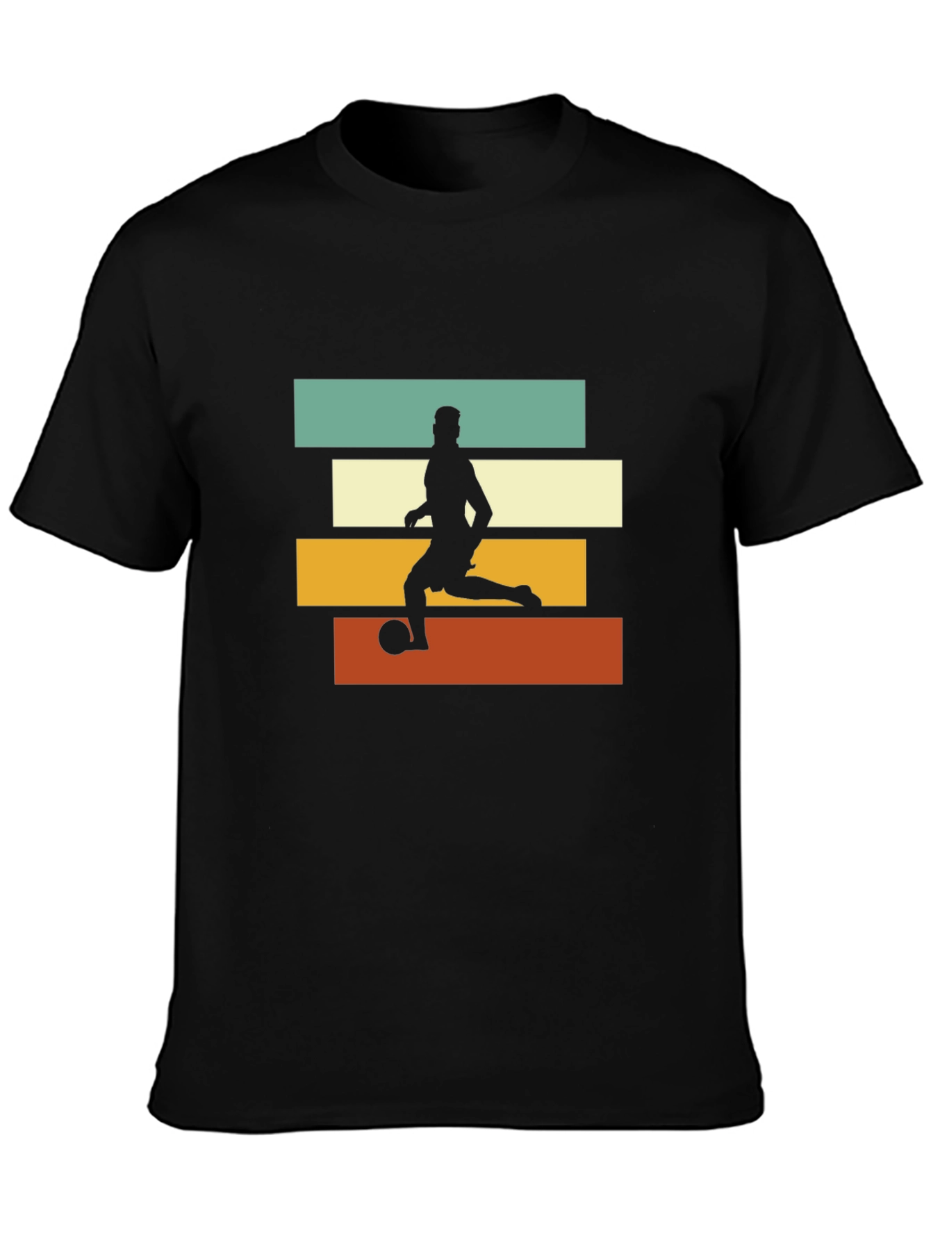 Black Retro Soccer Player Graphic Tee - Black view 3
