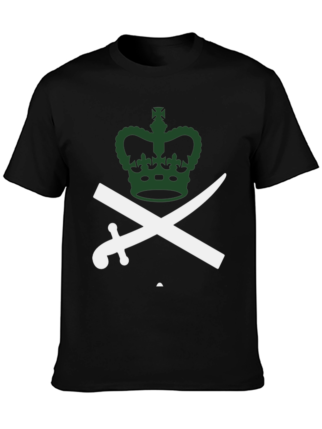 Black Crown and Swords Graphic Tee - Black Cotton T-Shirt view 3
