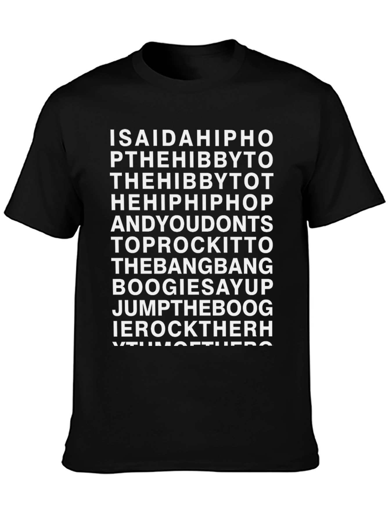 Black ISAIDA Hip Hop T-Shirt Black Cotton Graphic Tee view 3