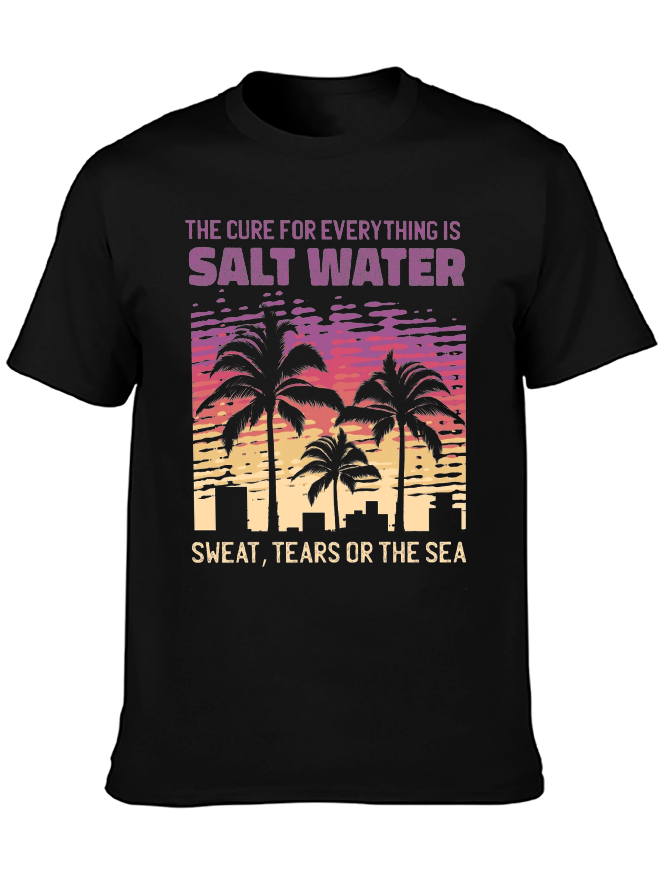 Black Salt Water Cure T-Shirt - Beach Lover Tee view 3