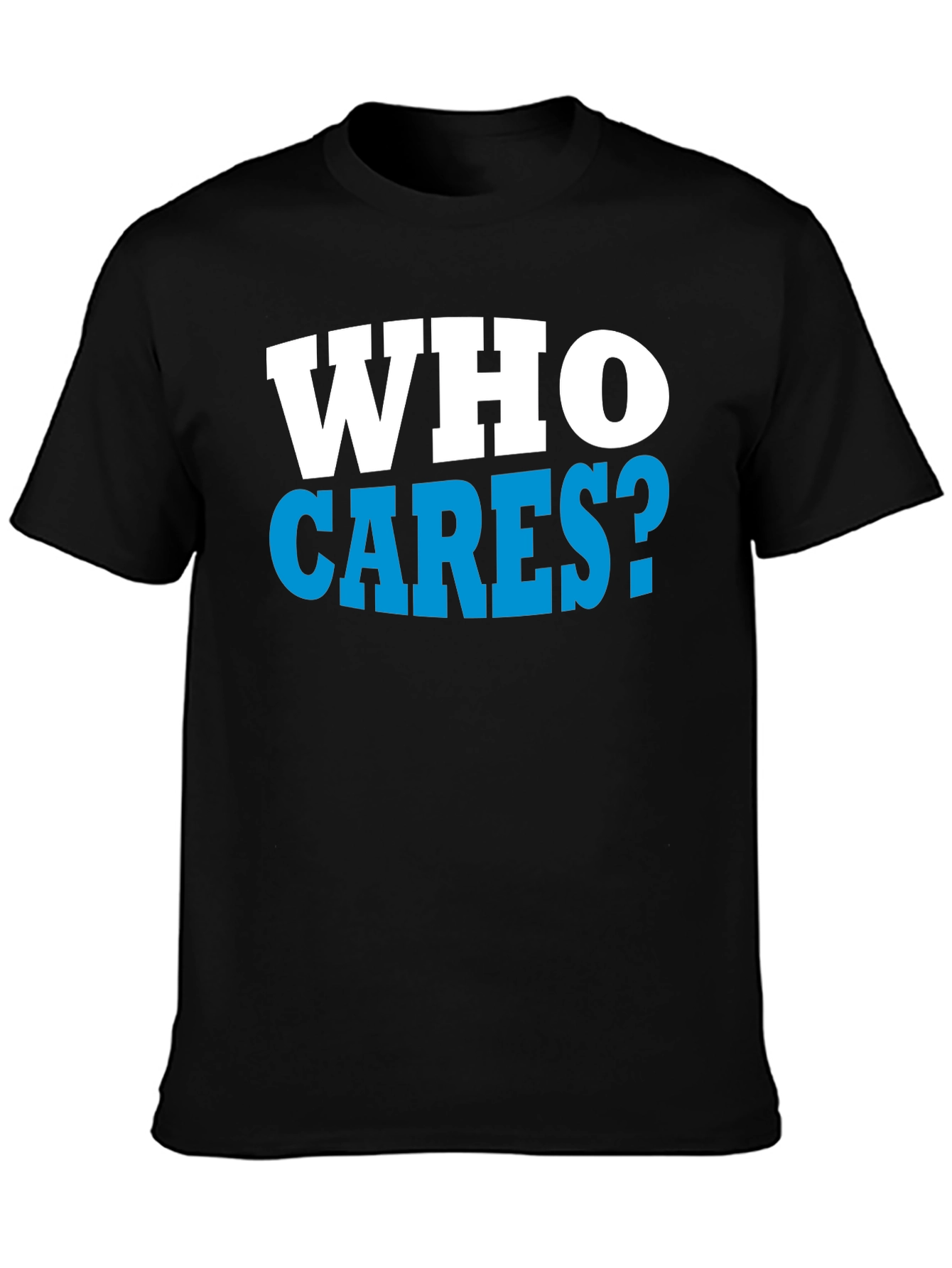 Black Who Cares? Graphic Print Black T-Shirt view 3