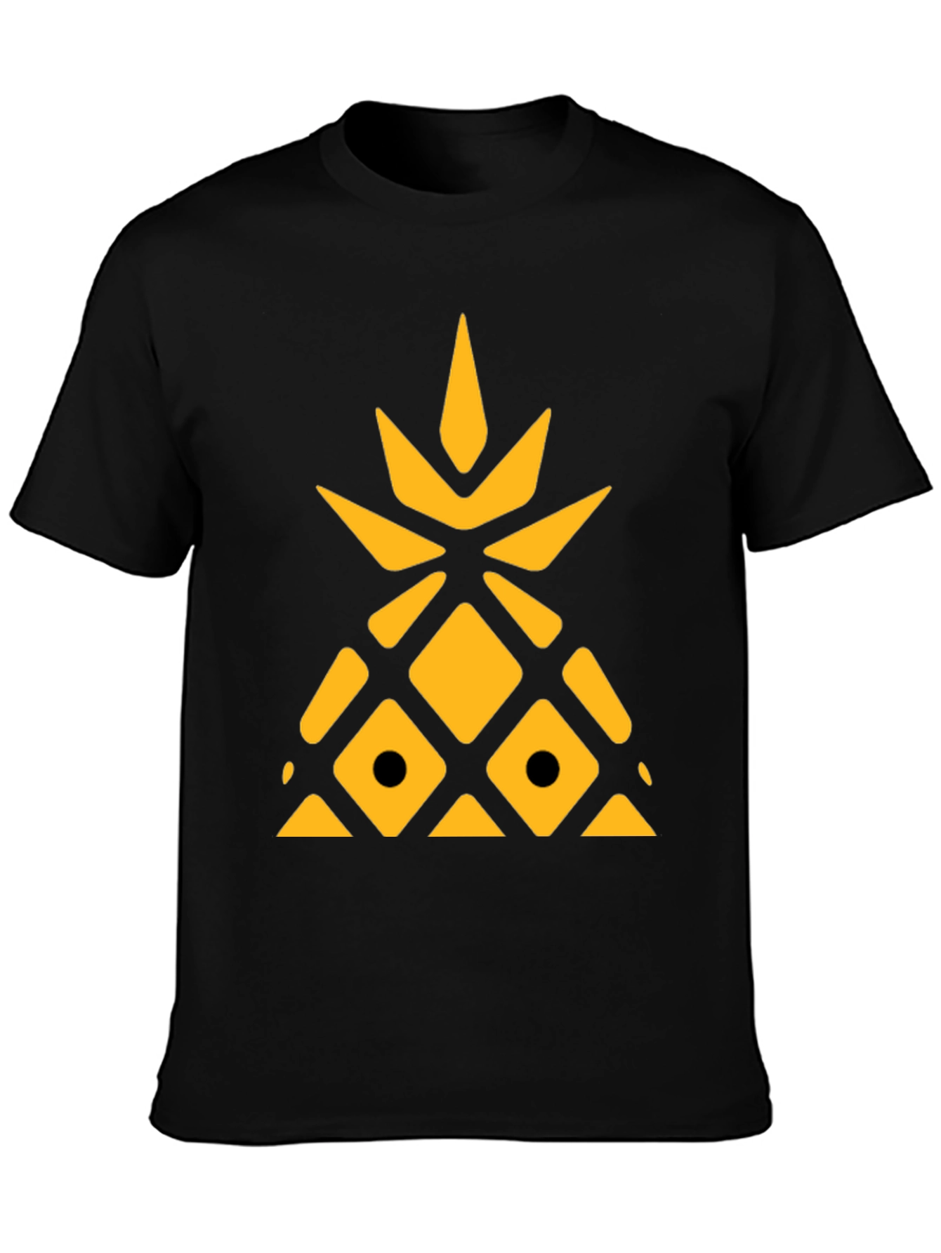Black Geometric Pineapple Graphic Tee view 3