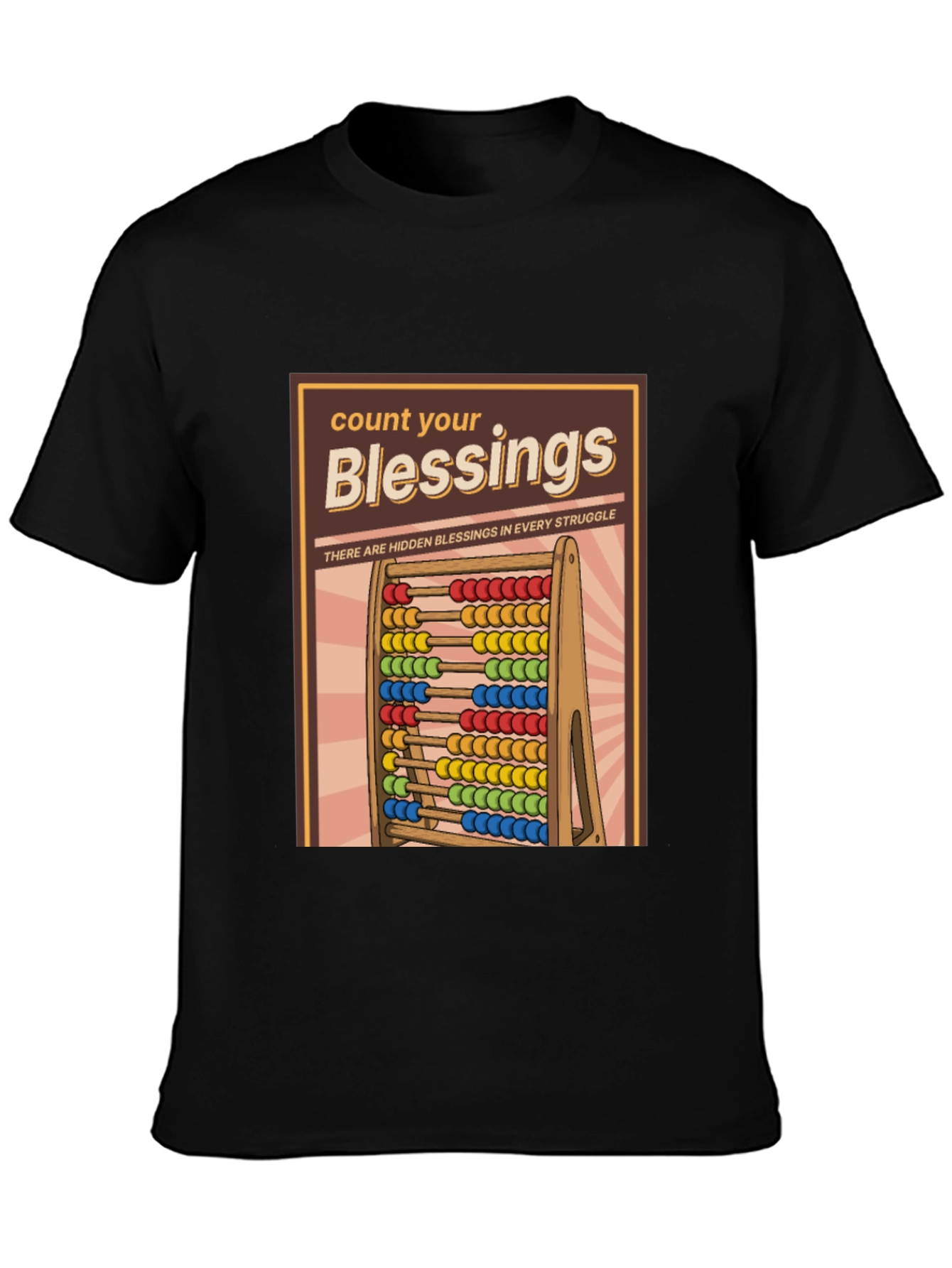 Black Count Your Blessings T-Shirt - Hidden Blessings in Struggle view 3