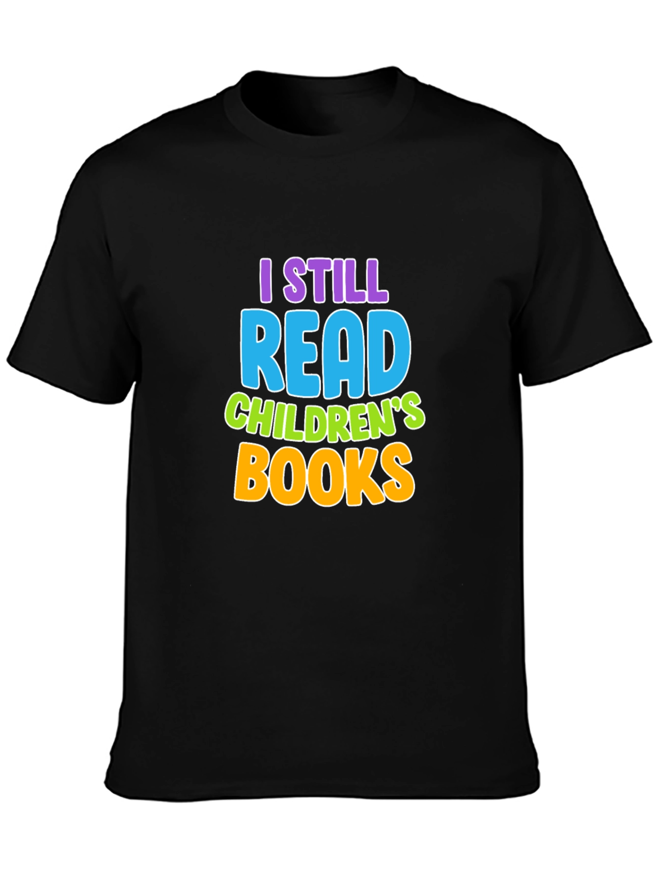 Black I Still Read Children's Books Graphic T-Shirt view 3