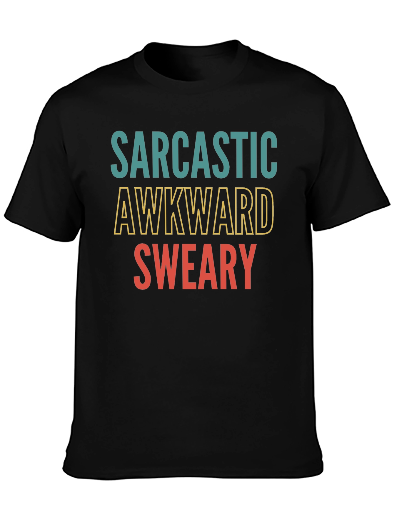 Black Sarcastic Awkward Sweary Graphic Tee view 3