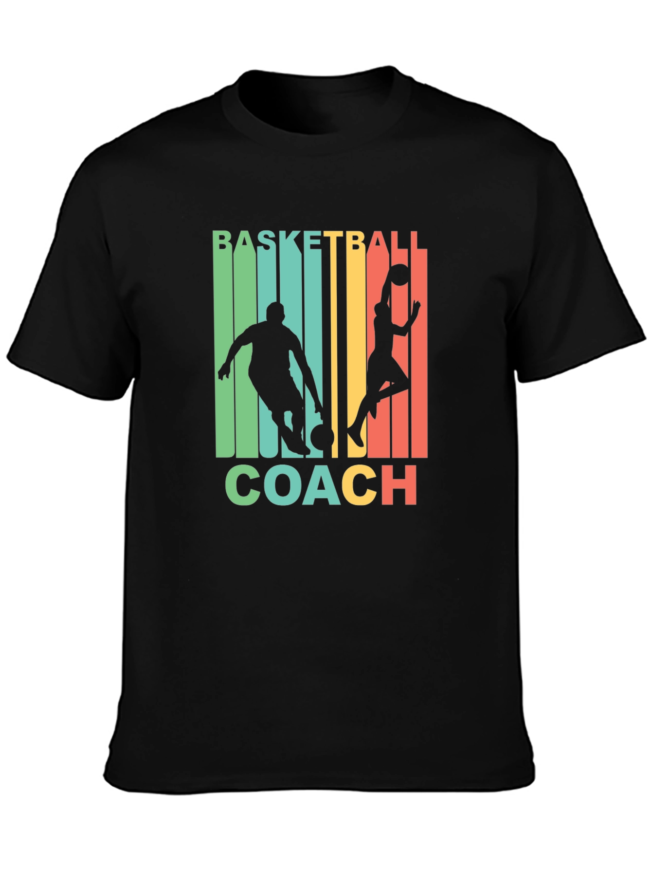 Black Basketball Coach Graphic T-Shirt view 3