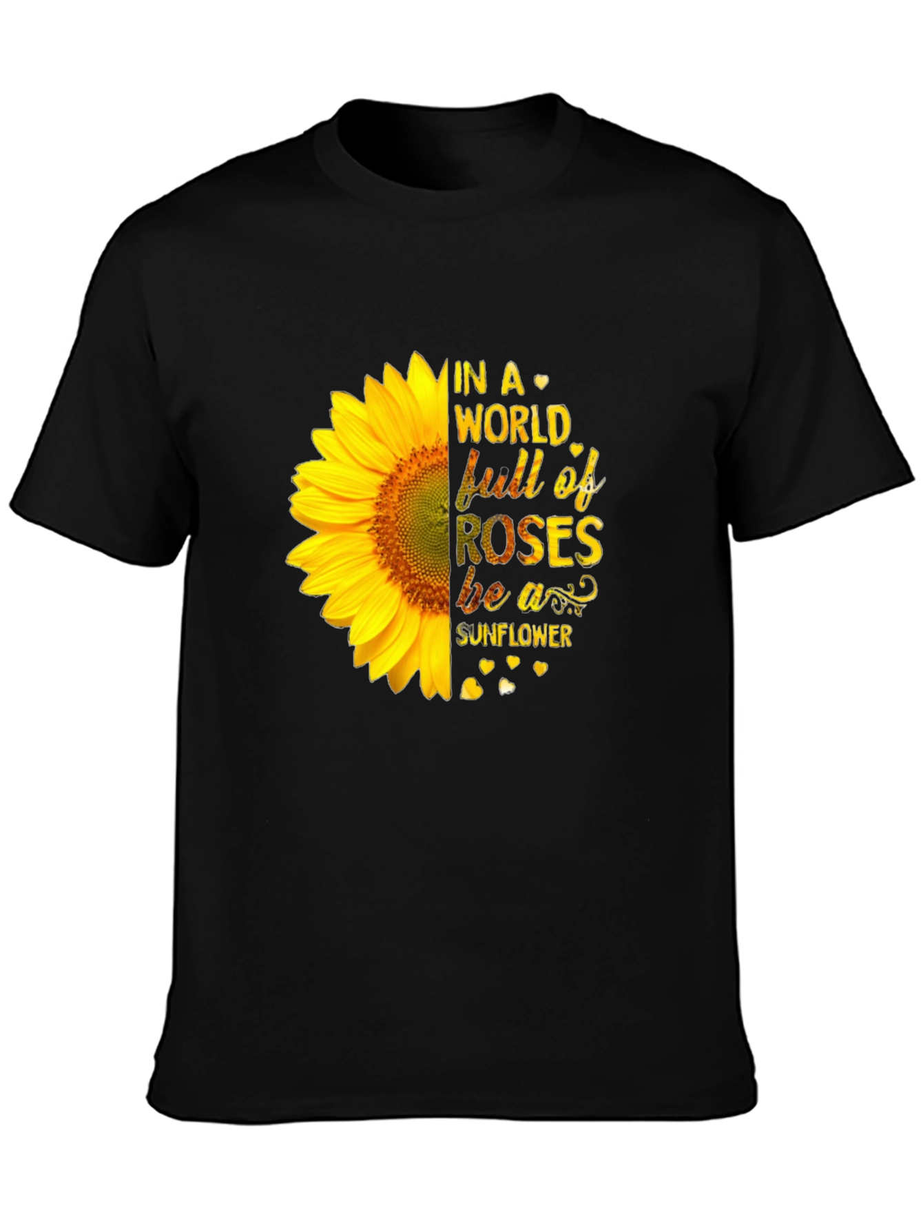 Black Sunflower Graphic Tee - "Be a Sunflower" view 3