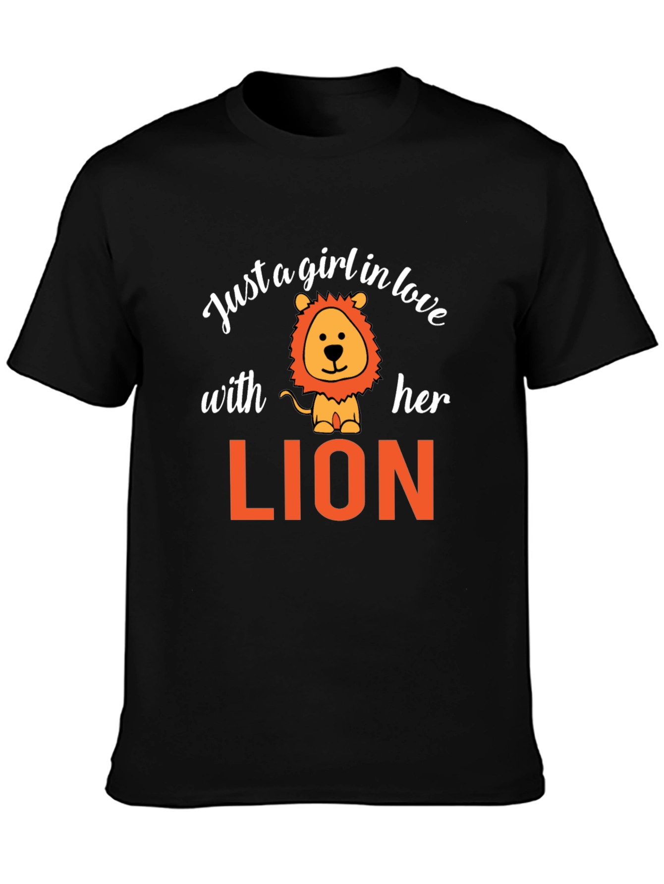 Black Just A Girl In Love With Her Lion Graphic T-Shirt view 3