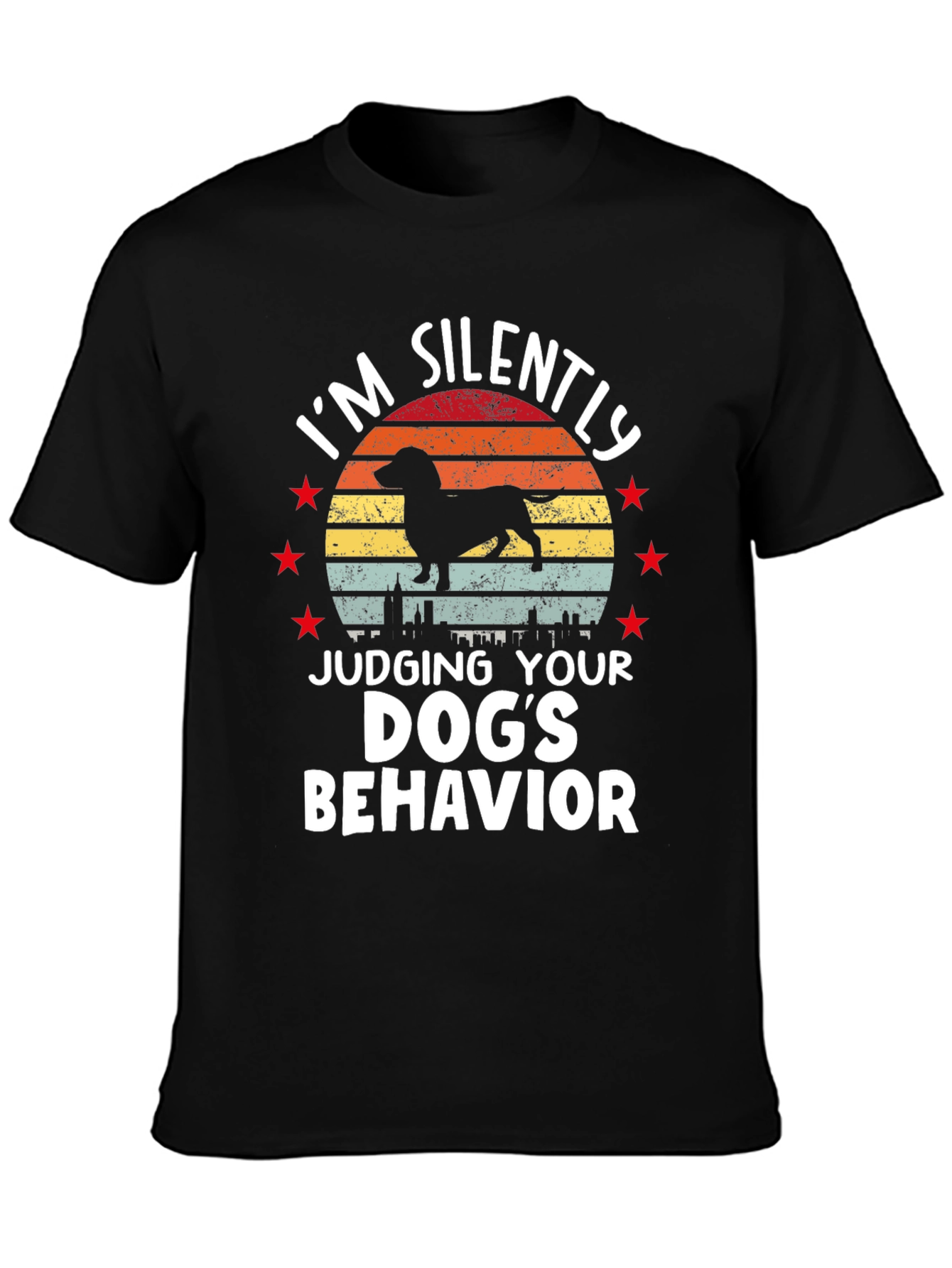 Black Funny Dog Judging T-Shirt view 3