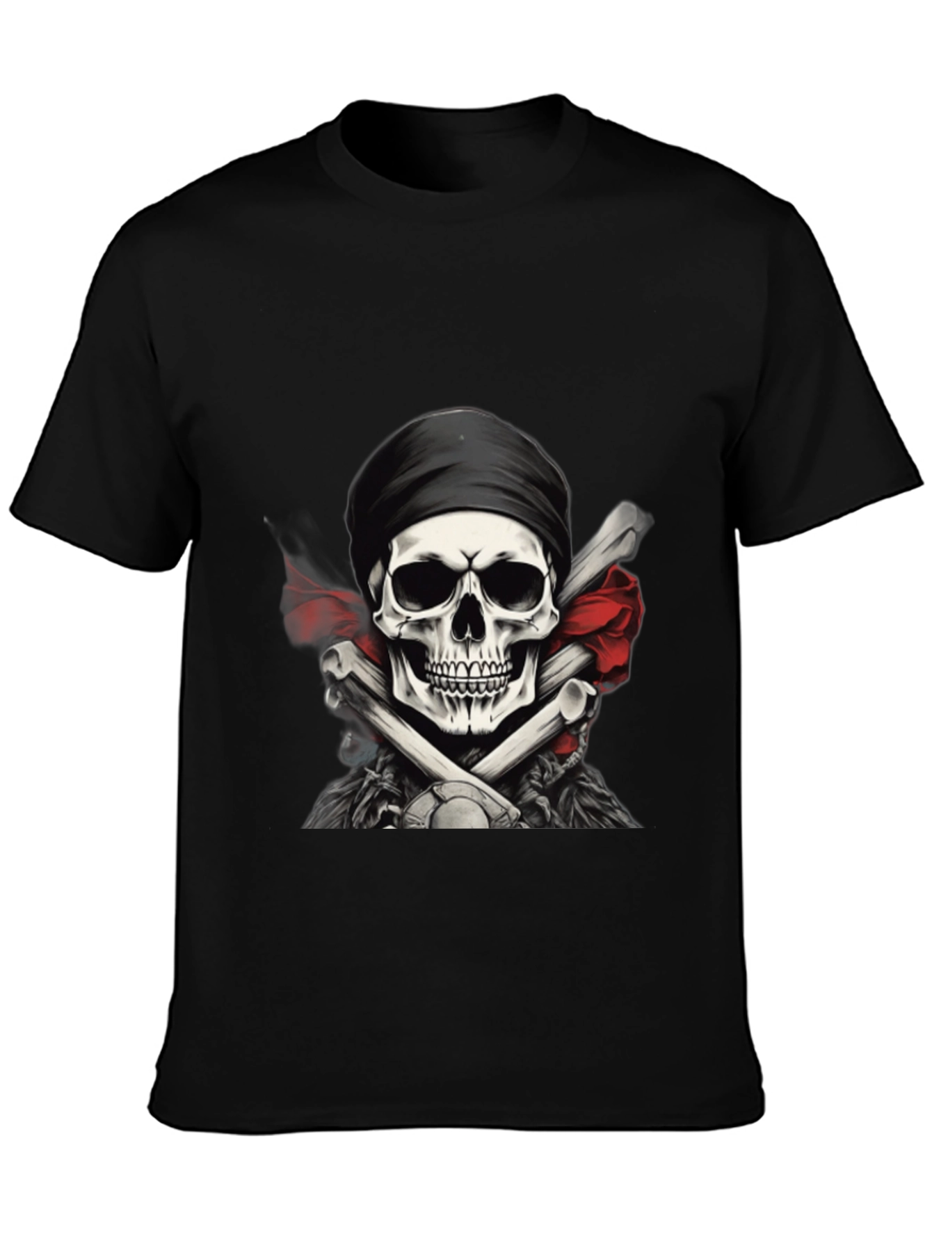 Black Skull & Crossbones Graphic T-Shirt view 3