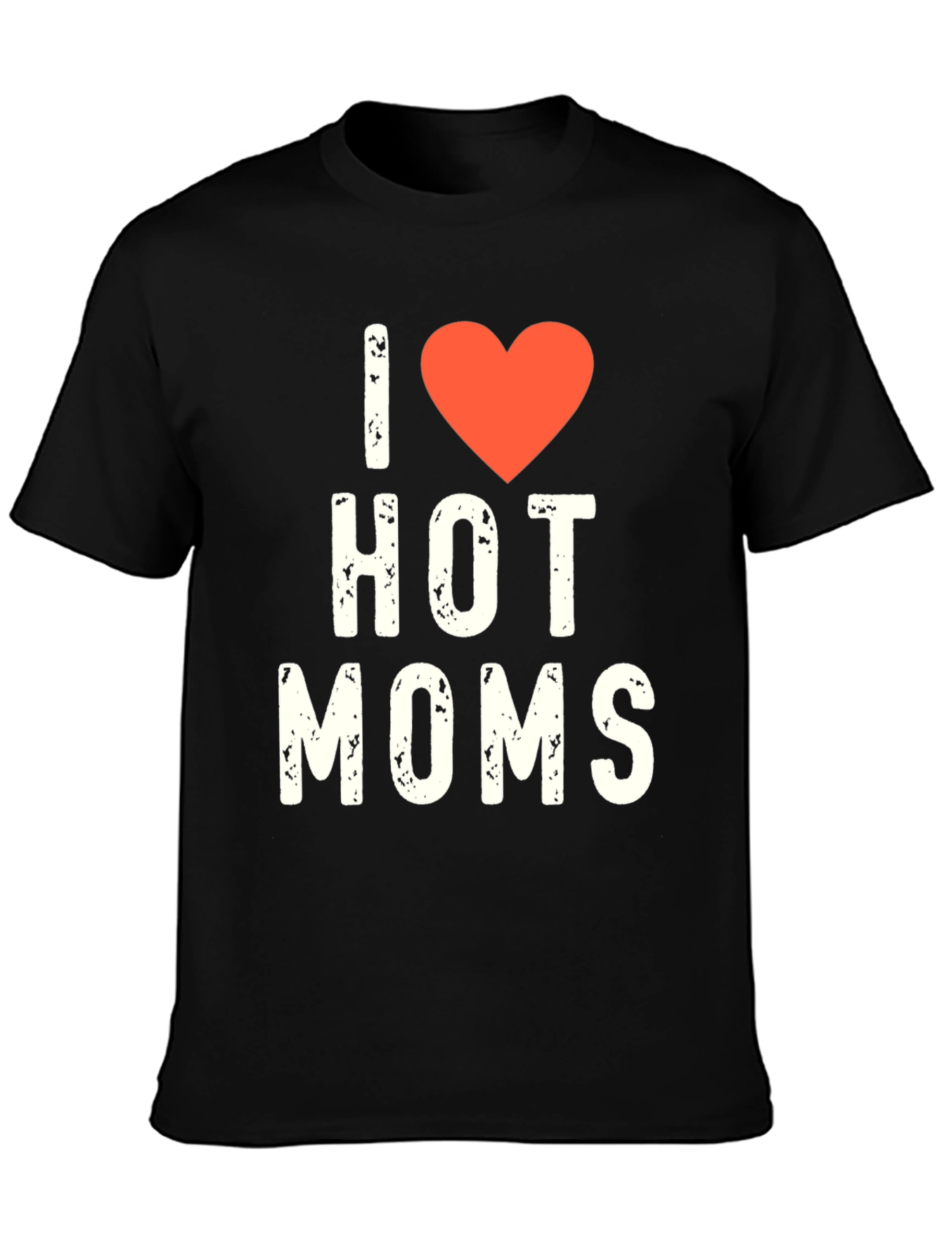 Black I Heart Hot Moms Graphic Tee - Novelty T-Shirt view 3