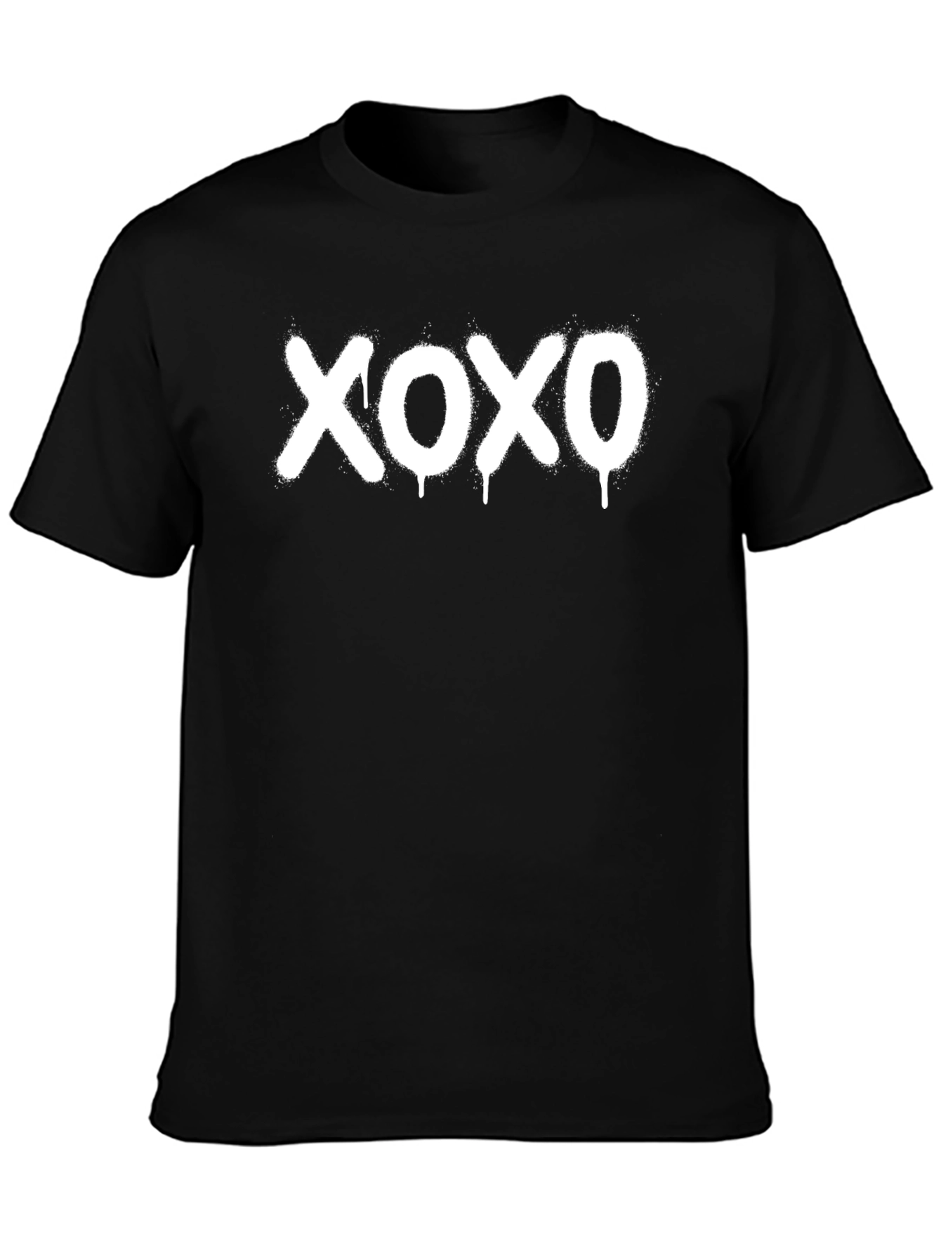 XOXO Spray Paint Graphic Black T-Shirt - 3