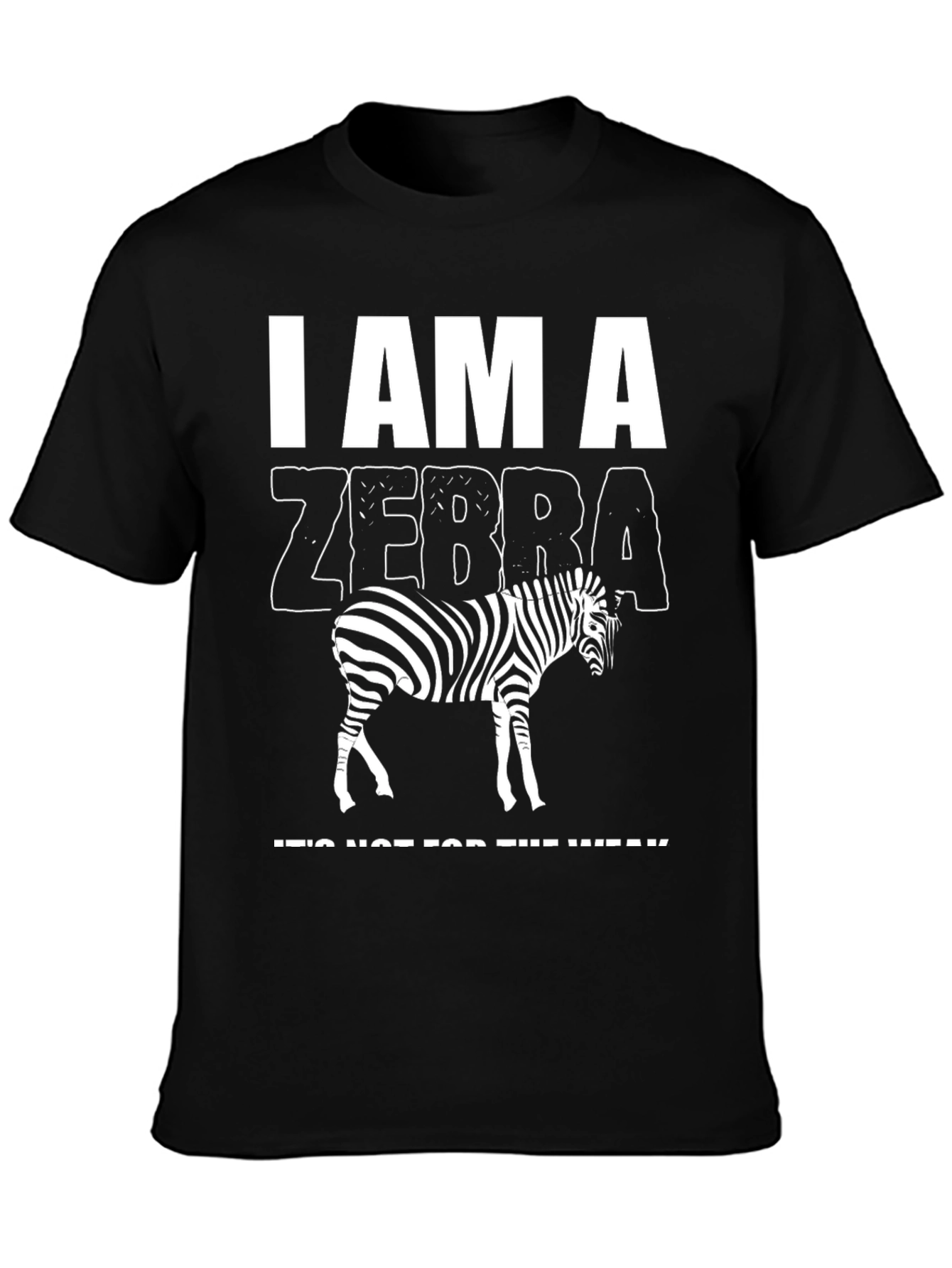 Black I am a Zebra Graphic T-Shirt view 3