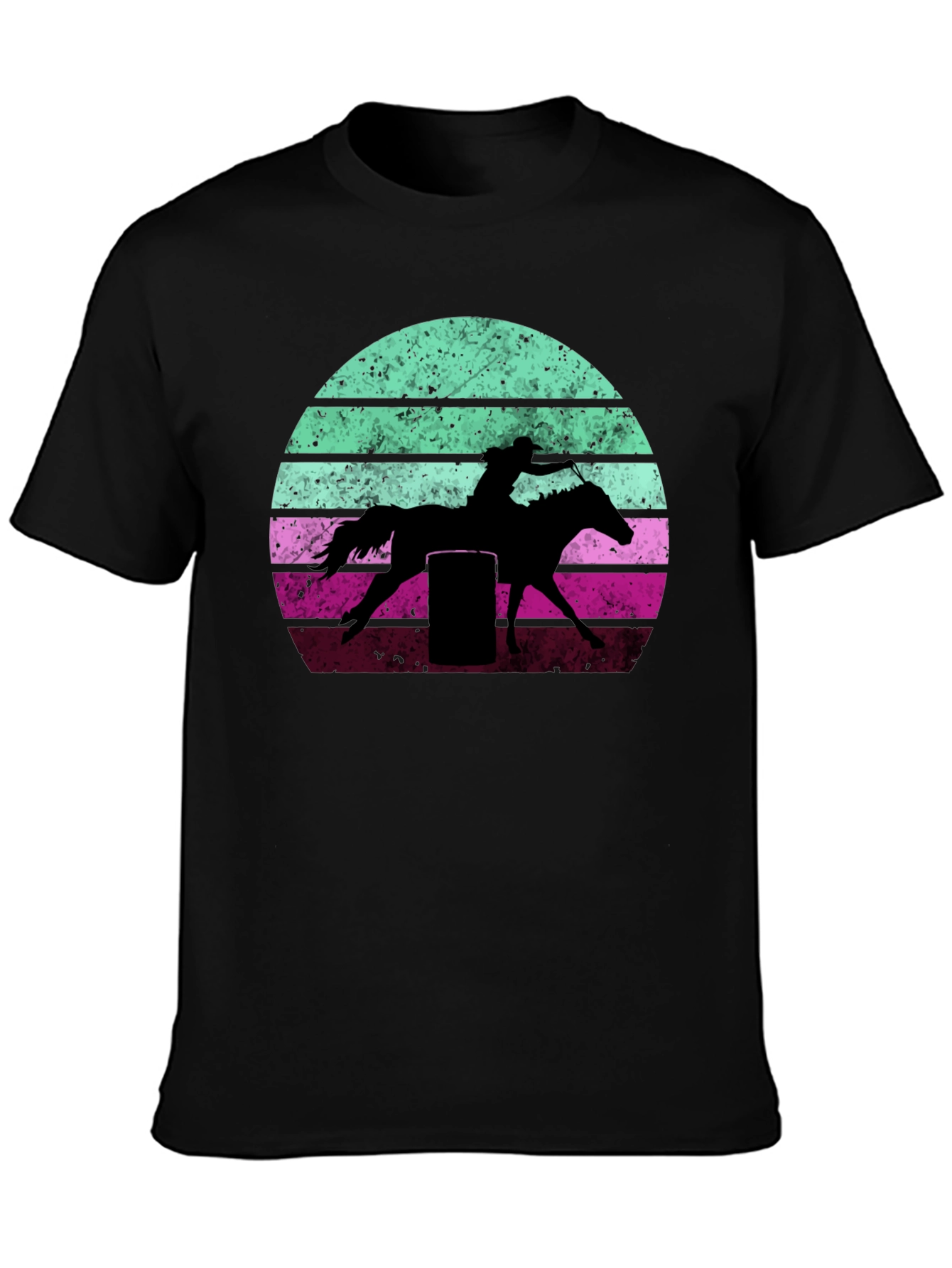 Black Retro Barrel Racing Graphic Tee view 3