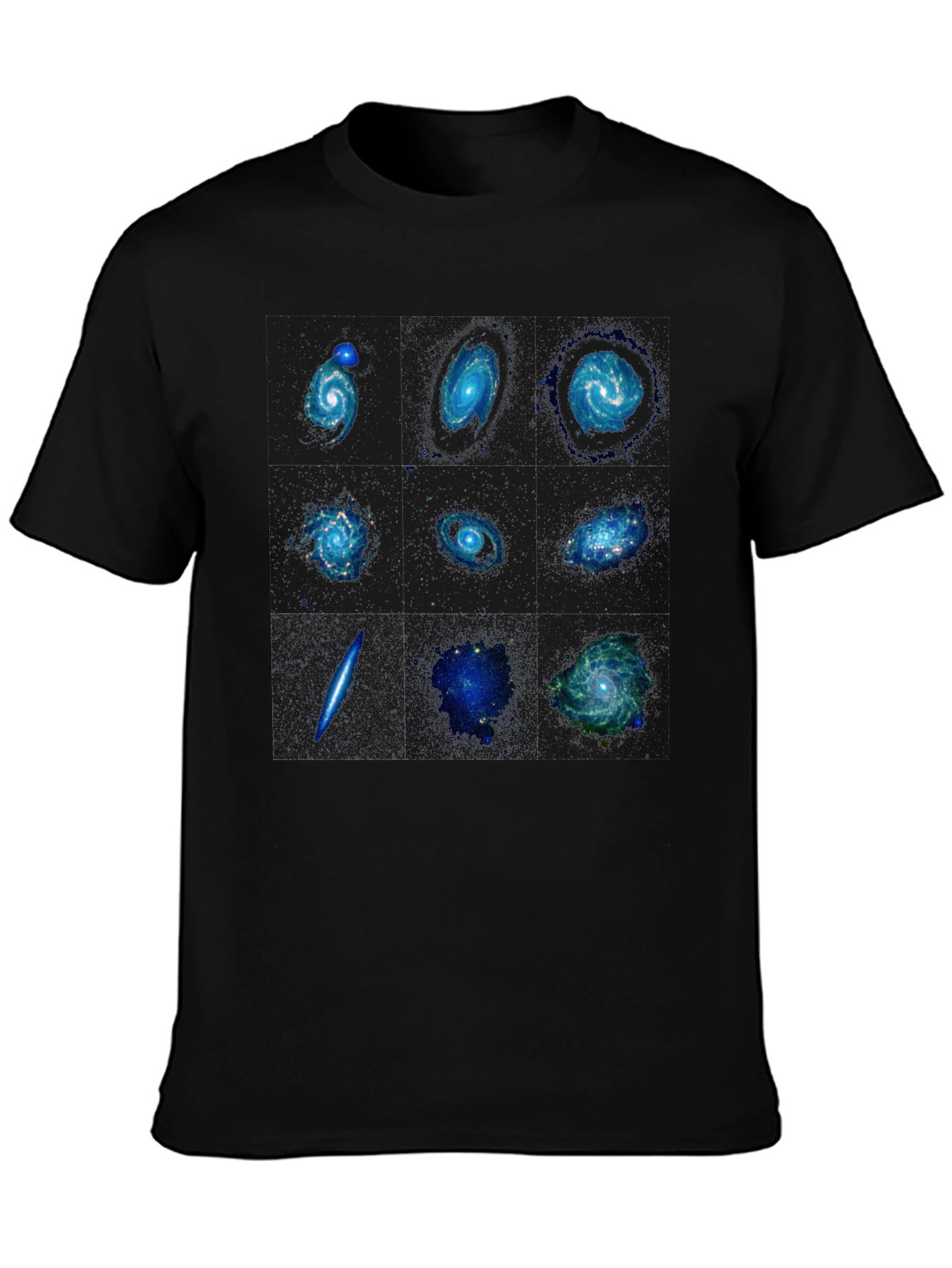 Black Galaxy Print Black T-Shirt - Space Design view 3