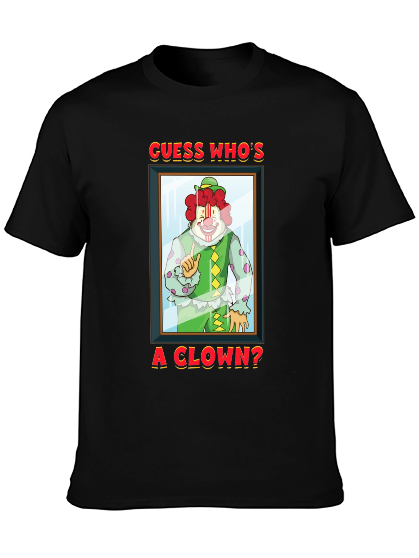 Black Guess Who's A Clown? Graphic T-Shirt view 3